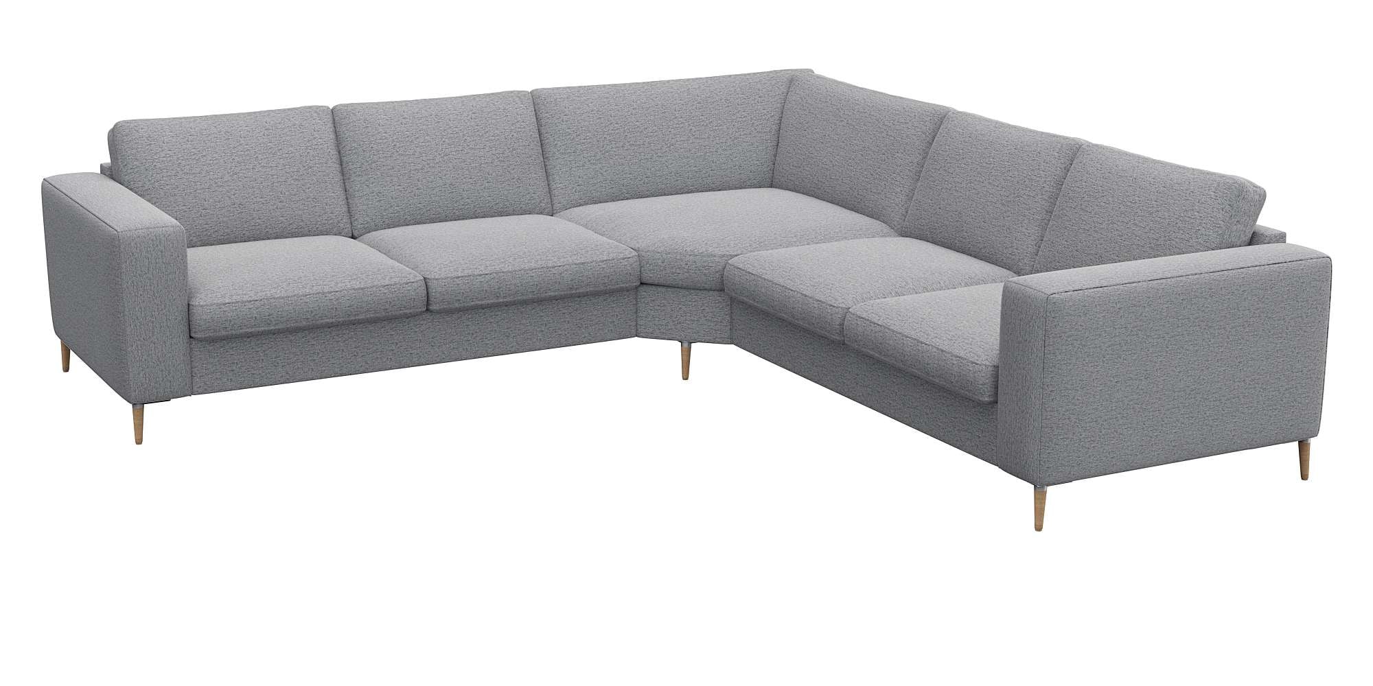 FLEXLUX Ecksofa »Fiore, gleichschenklig, super Sitzkomfort durch Kaltschaum im Sitz«, breite Armlehnen, Füße Alu+ Eiche, L-Form