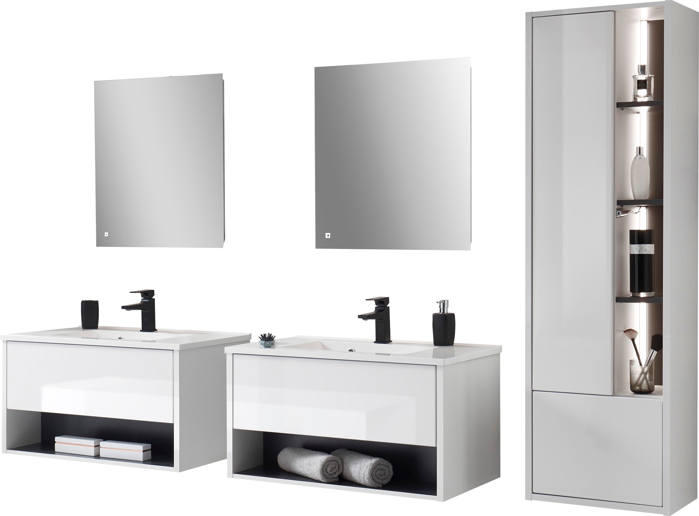 PLACES OF STYLE Badmöbel-Set »Studio Line, Bad im modernen Design, 5-teilig günstig online kaufen