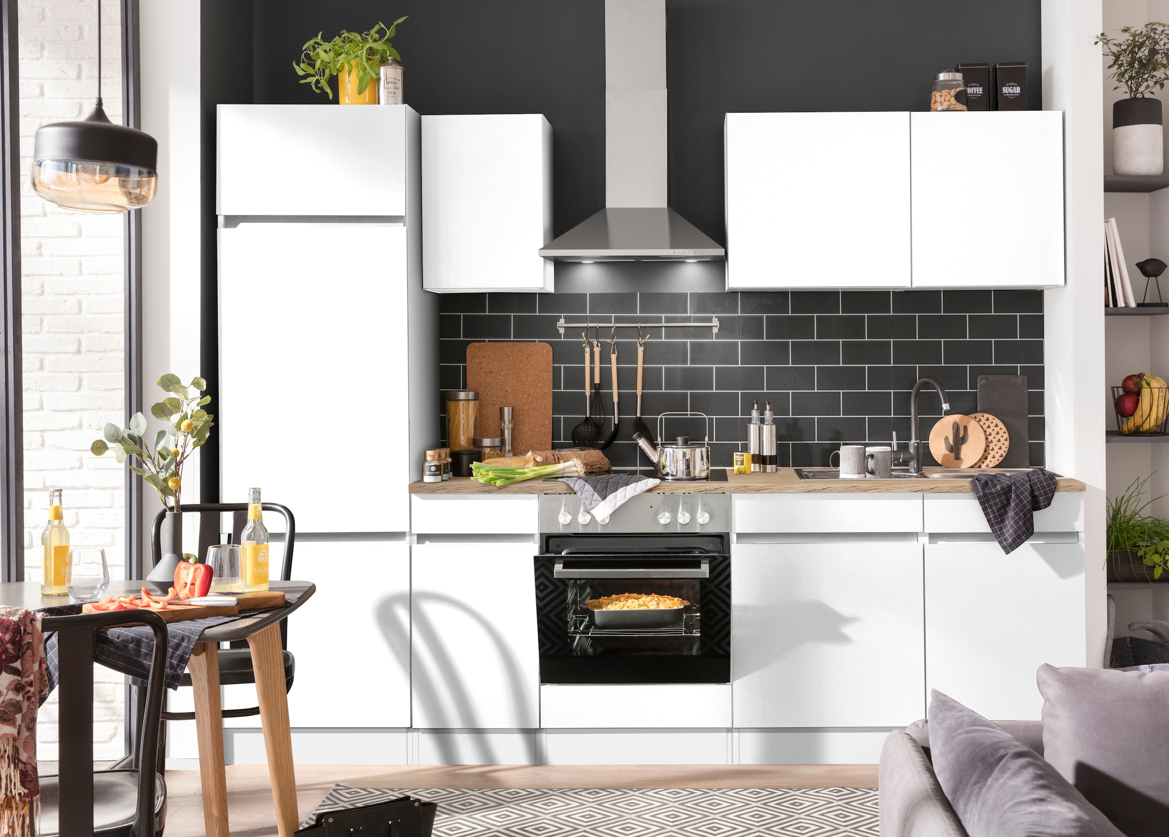 OPTIFIT Küchenzeile »Roth« Breite 270 cm, wahlweise mit E-Geräten, mit Push-to-Open-Funktion