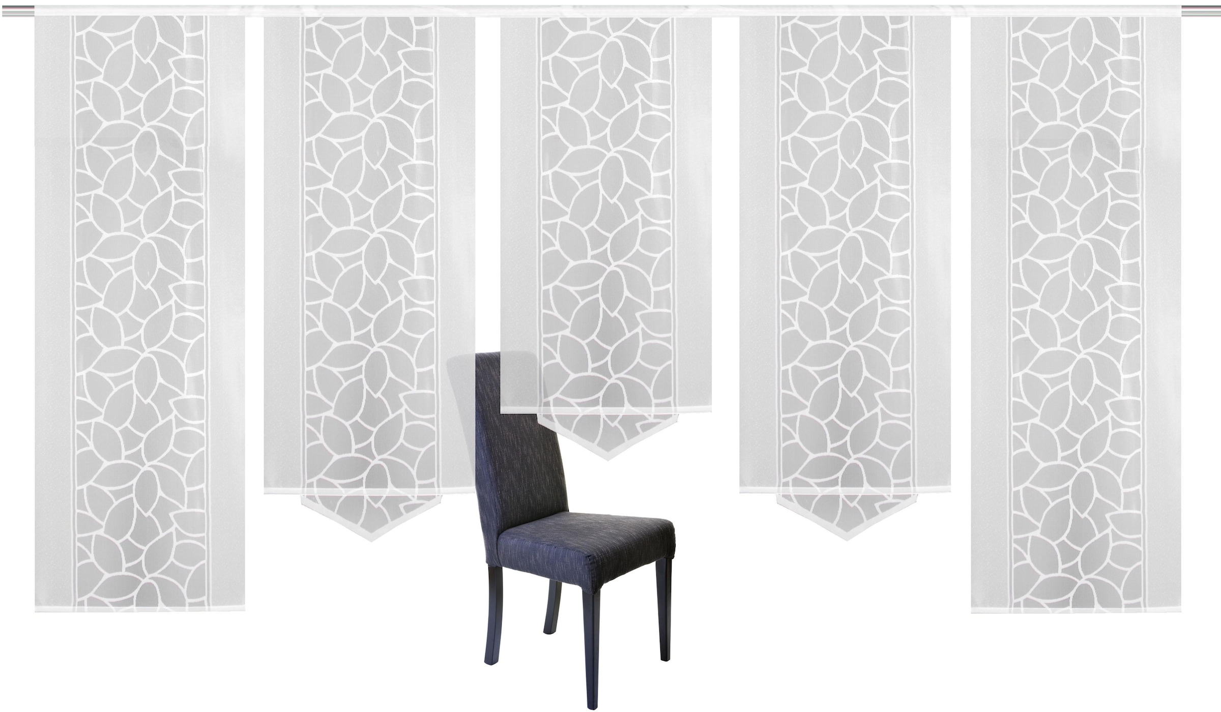 HOME WOHNIDEEN Schiebegardine »JENNA«, (5 St.), Schiebevorhang Jacquard Set