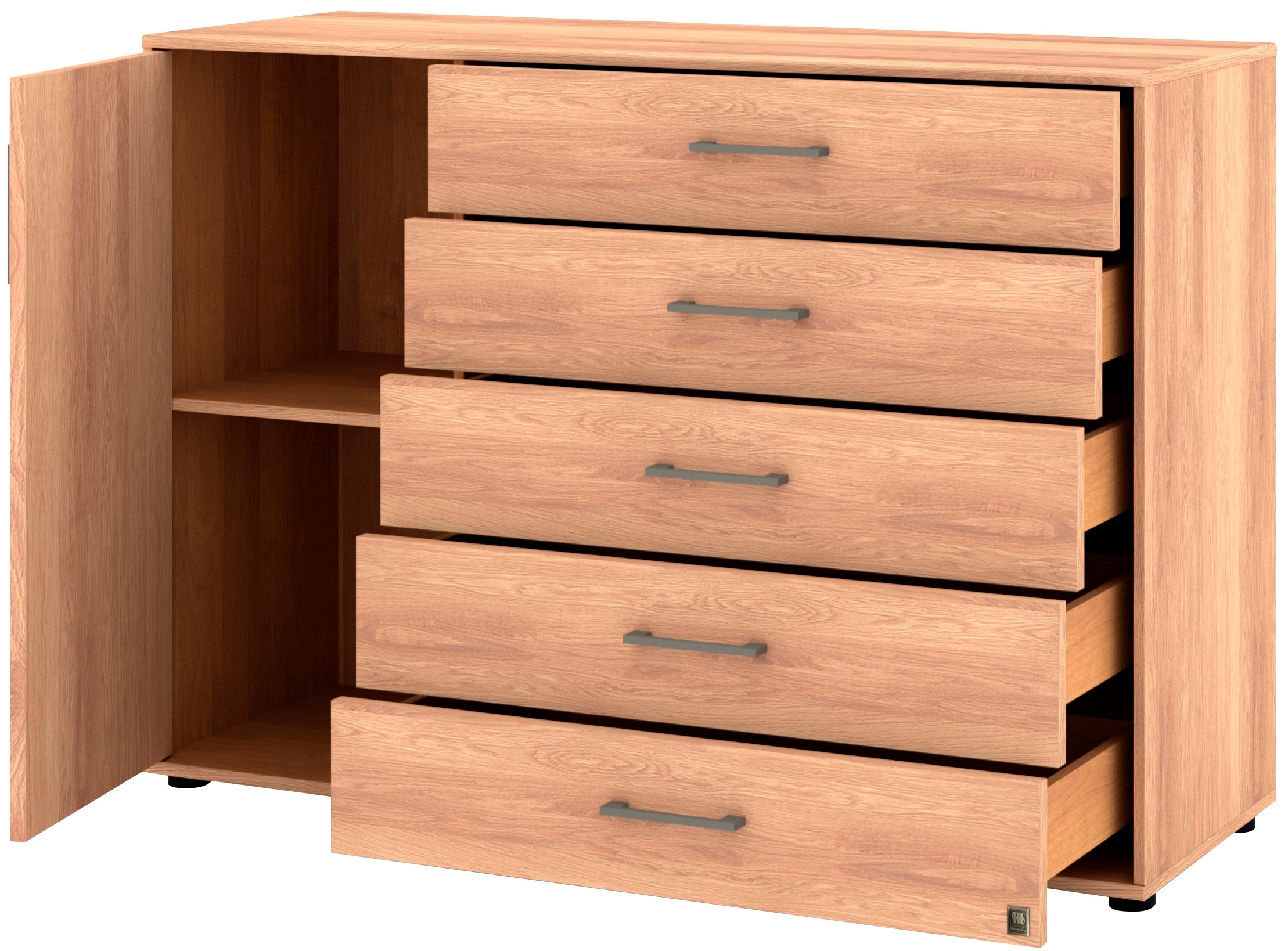 Musterring Kombikommode »Sorrent Sideboard, Wäscheschrank, mit Schubladen«, (Kommode, mit Selbsteinzug und Dämpfung, MADE IN GERMANY), mit Schubkästen, Fronten in Eiche massiv, Breite 120 oder 141 cm
