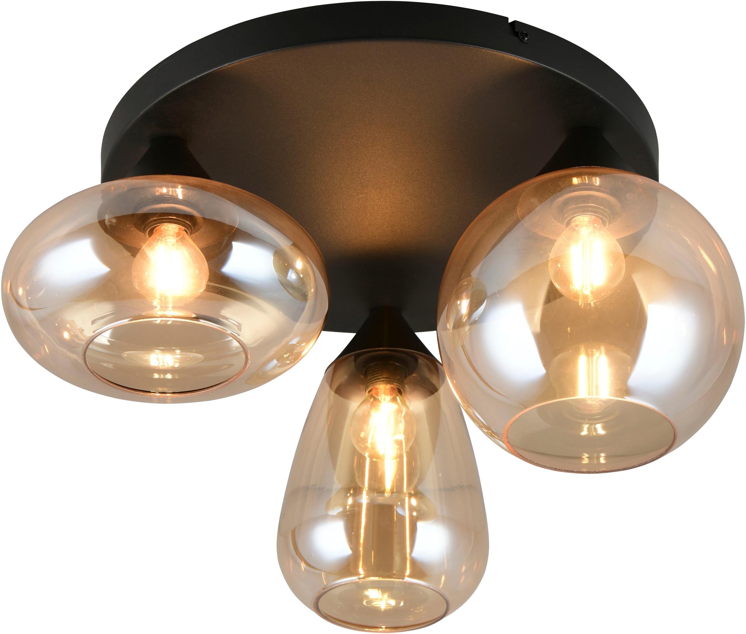 TRIO Leuchten Deckenleuchte »Lumina, Deckenlampe 3-flammig mit Glasschirm, günstig online kaufen