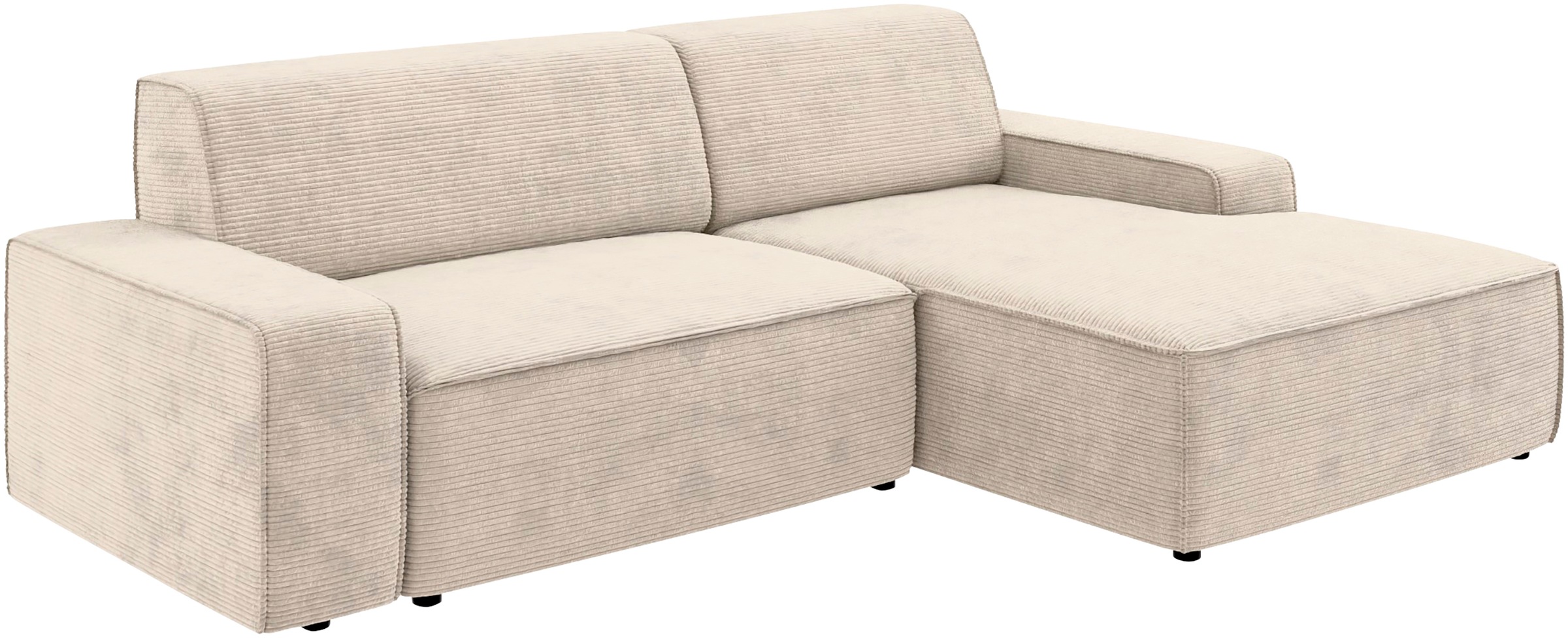 TRENDMANUFAKTUR Ecksofa »Graz, wahlweise mit Sitzvorschub und Bettkasten, L-Form, Breite 246 cm«, in Cord-, haustierfreundlichem LEO Struktur- oder LUMOS-3D-Bezug