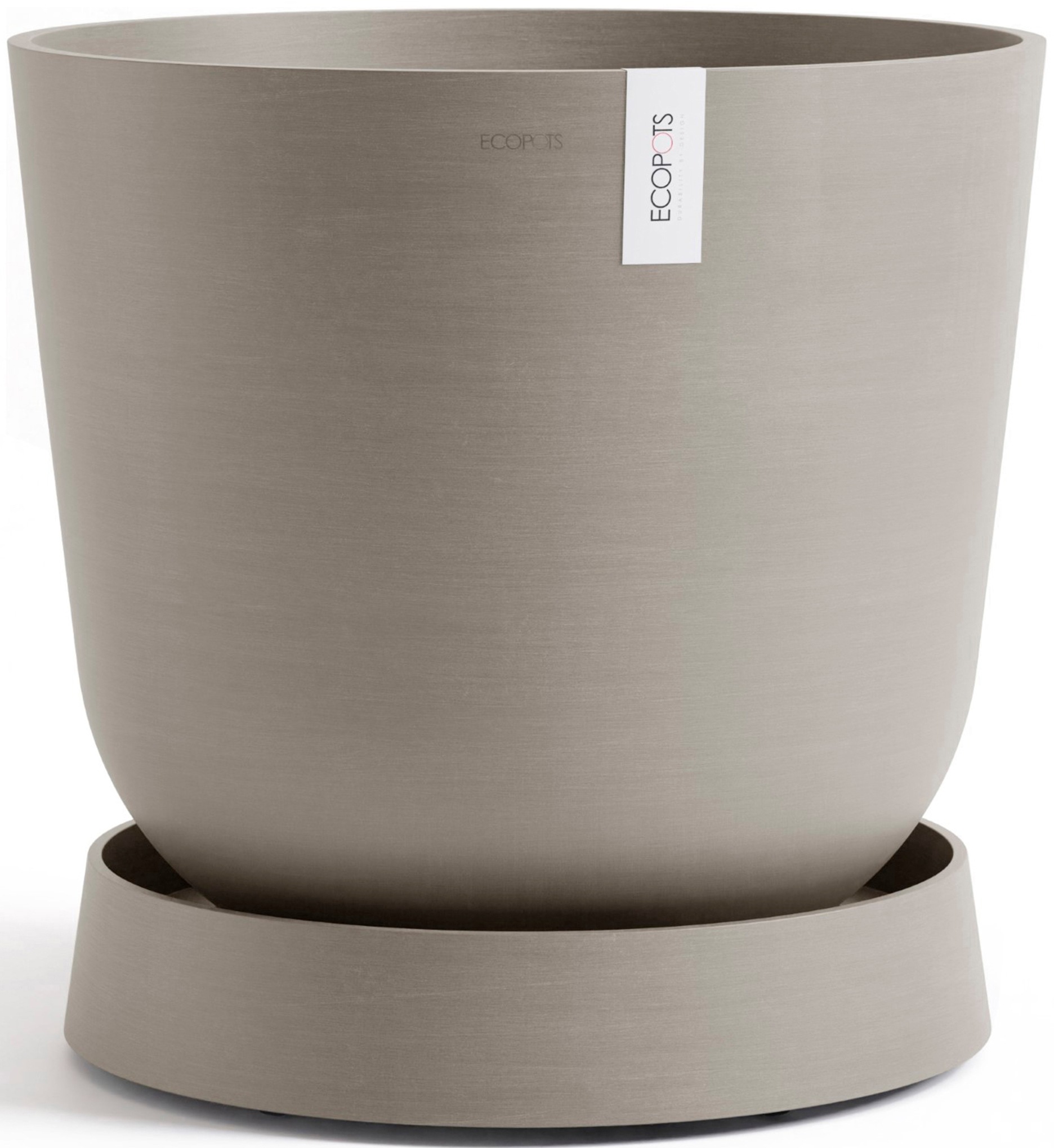 ECOPOTS Topfuntersetzer »mit Rollen Oslo 55 Taupe«, für innen und außen: frostsicher, bruchsicher und lichtbeständig