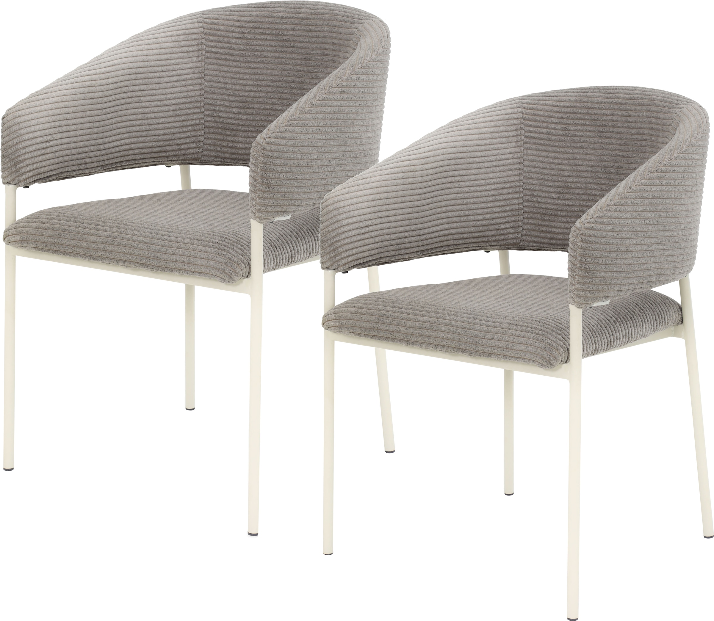TOM TAILOR HOME Armlehnstuhl »EMBRACE ARMCHAIR«, (Set), 2 St., Breitcord, Esszimmerstuhl, mit Armlehnen, 4-Fußgestell, Rückenausschnitt