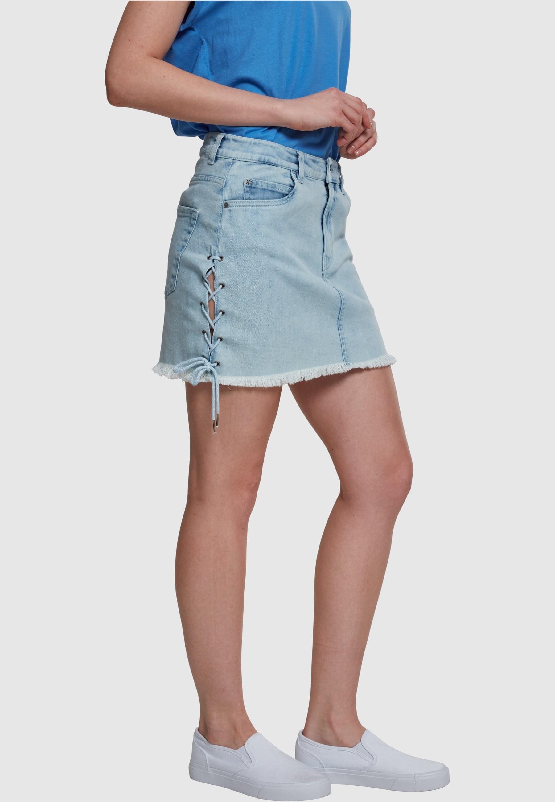 URBAN CLASSICS Jerseyrock »Urban Classics Damen Ladies Denim Lace Up Skirt« 1 Stk.
