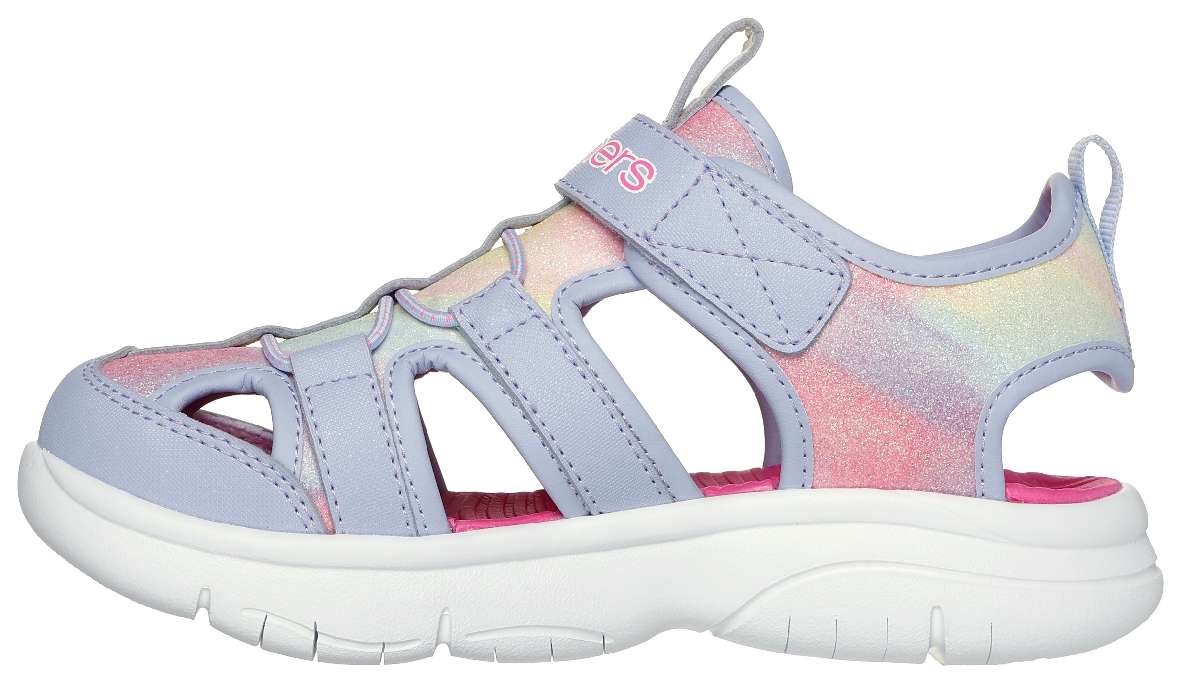 Skechers Sandale »FLEX SPLASH DAYLIGHT SHIMMER«, Klettschuh mit Glitzer, Größenschablone zum Download