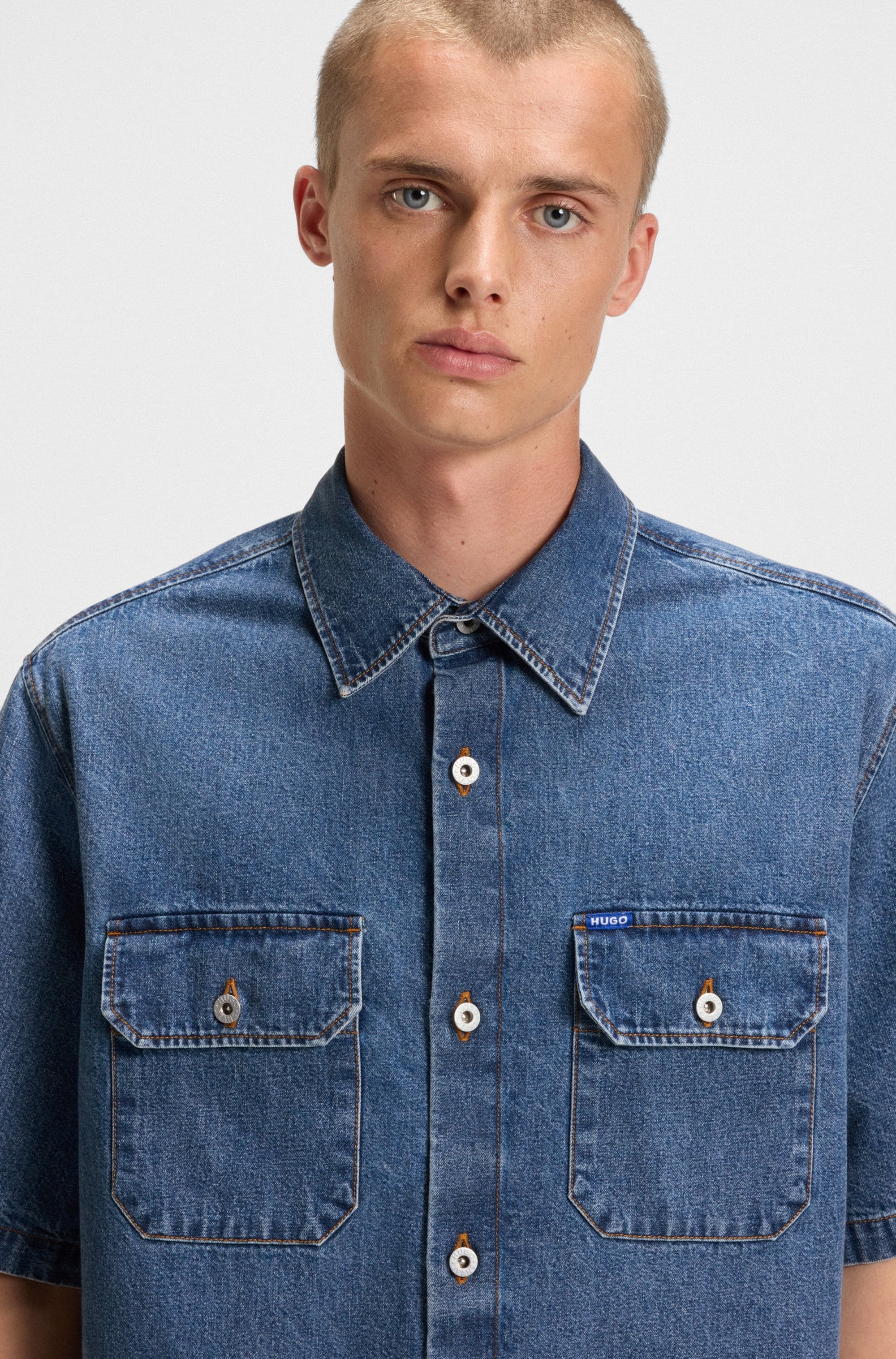 HUGO Blue Jeanshemd »Ekyno«, in oversize Form