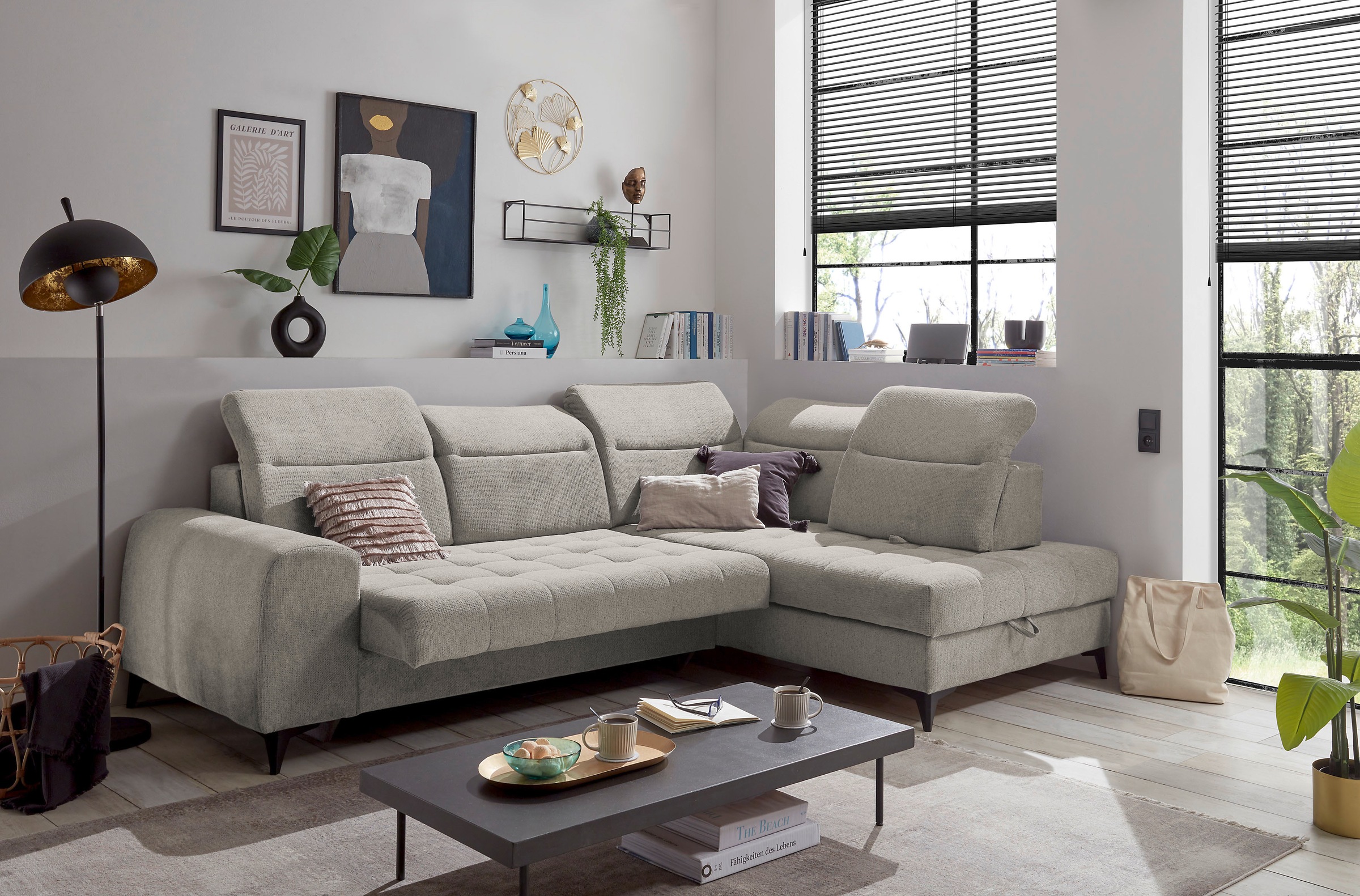 ED EXCITING DESIGN Ecksofa »Rockdale L-Form mit Bettfunktion, Bettkasten«, günstig online kaufen