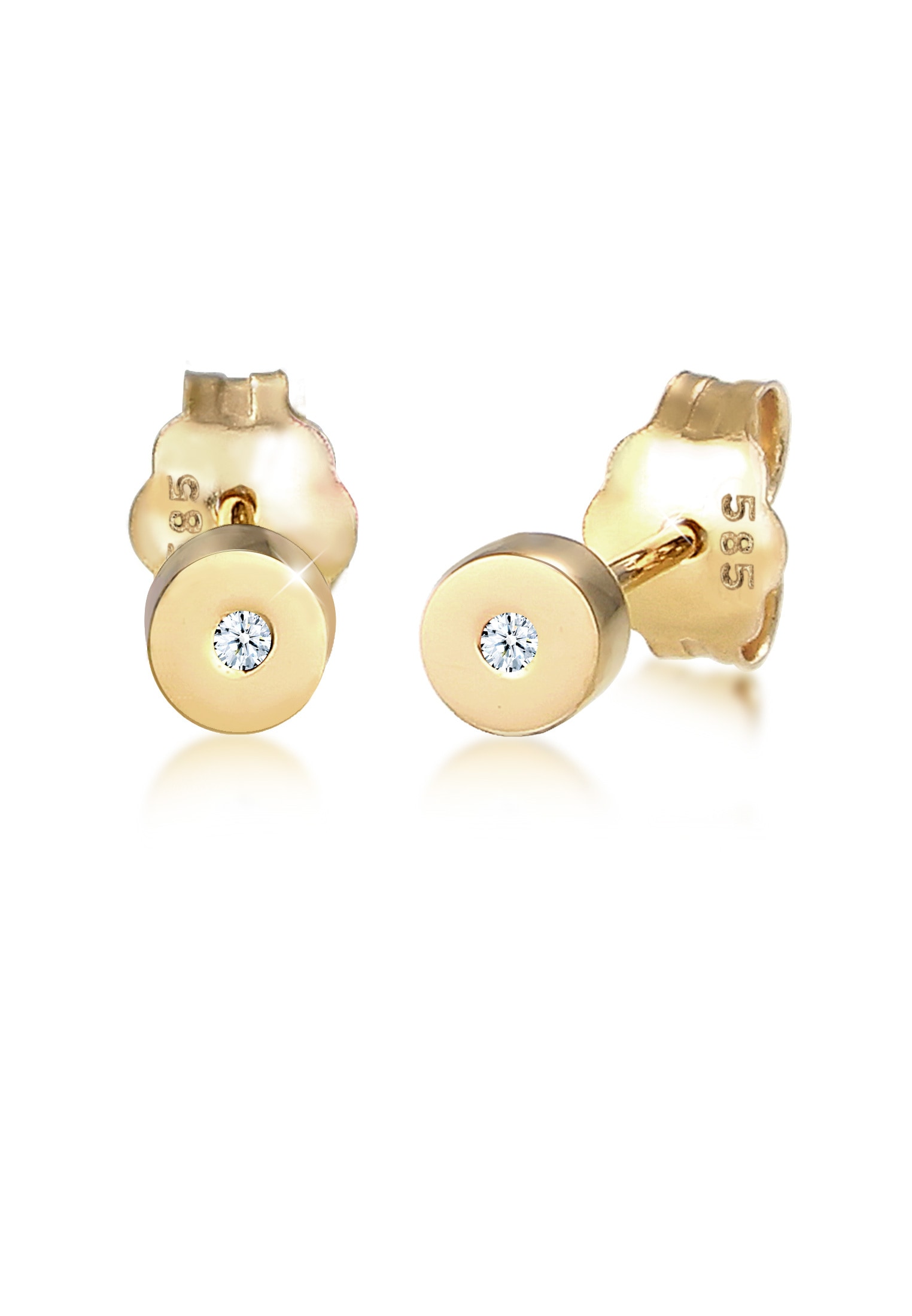 Paar Ohrstecker »Stecker Geo Basic Diamant (0.01 ct.) 585 Gelbgold«