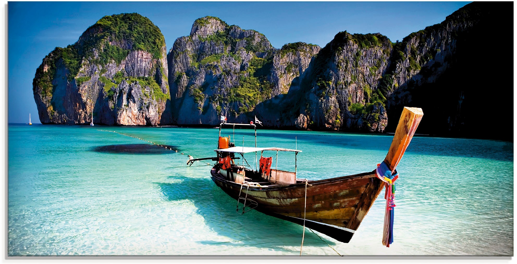 Artland Glasbild »Maya Bay, Koh Phi Phi Leh, Thailand«, Boote & Schiffe, (1 günstig online kaufen