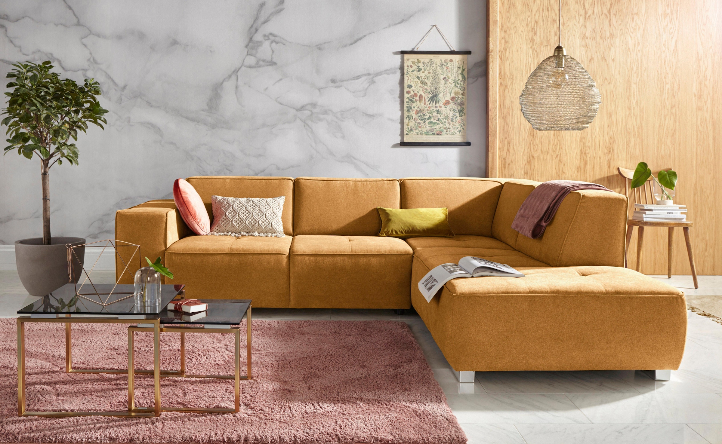 INOSIGN Ecksofa "Sapporo L-Form", wahlweise Bettfunktion oder Sitztiefenver günstig online kaufen