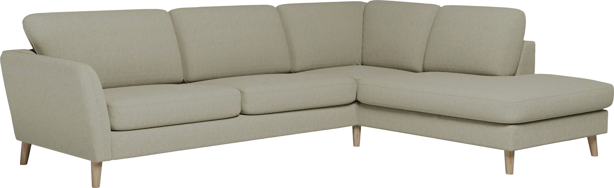 Home affaire Ecksofa »MARSEILLE 278/202 cm, L-Form, Ottom. rechts/links«, Massivholzbeine aus Eiche, in verschieden Bezügen und Farbvarianten