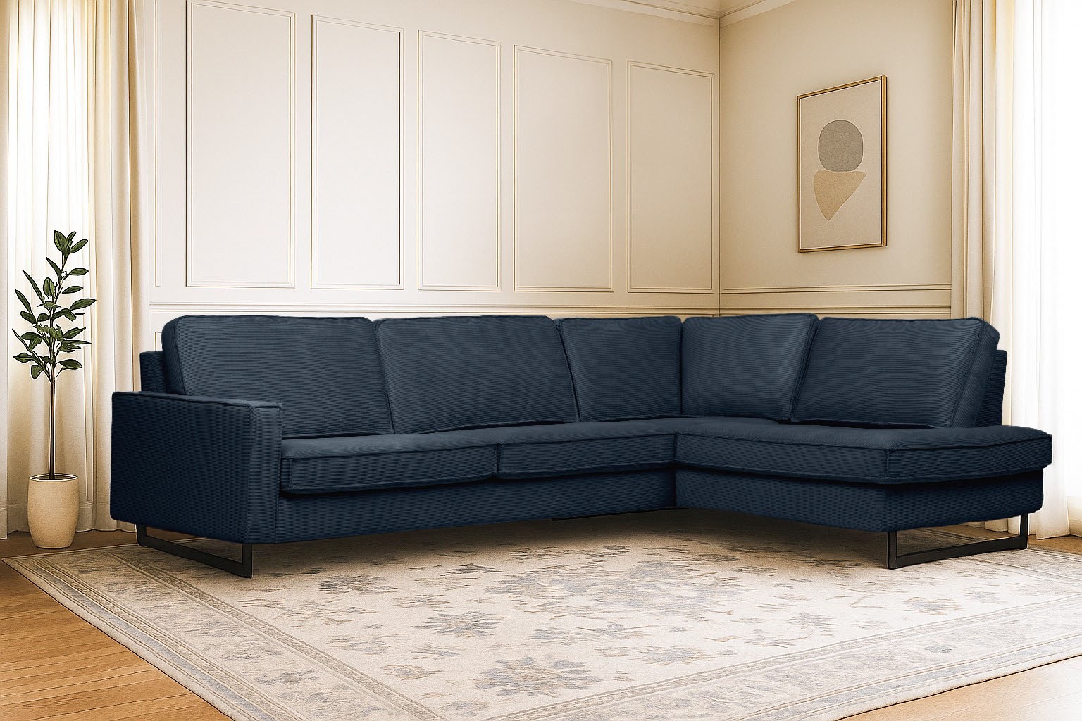 Home affaire Ecksofa »Pinto, 290 cm, Cord, Chenille, Lederoptik, Ottomane l günstig online kaufen