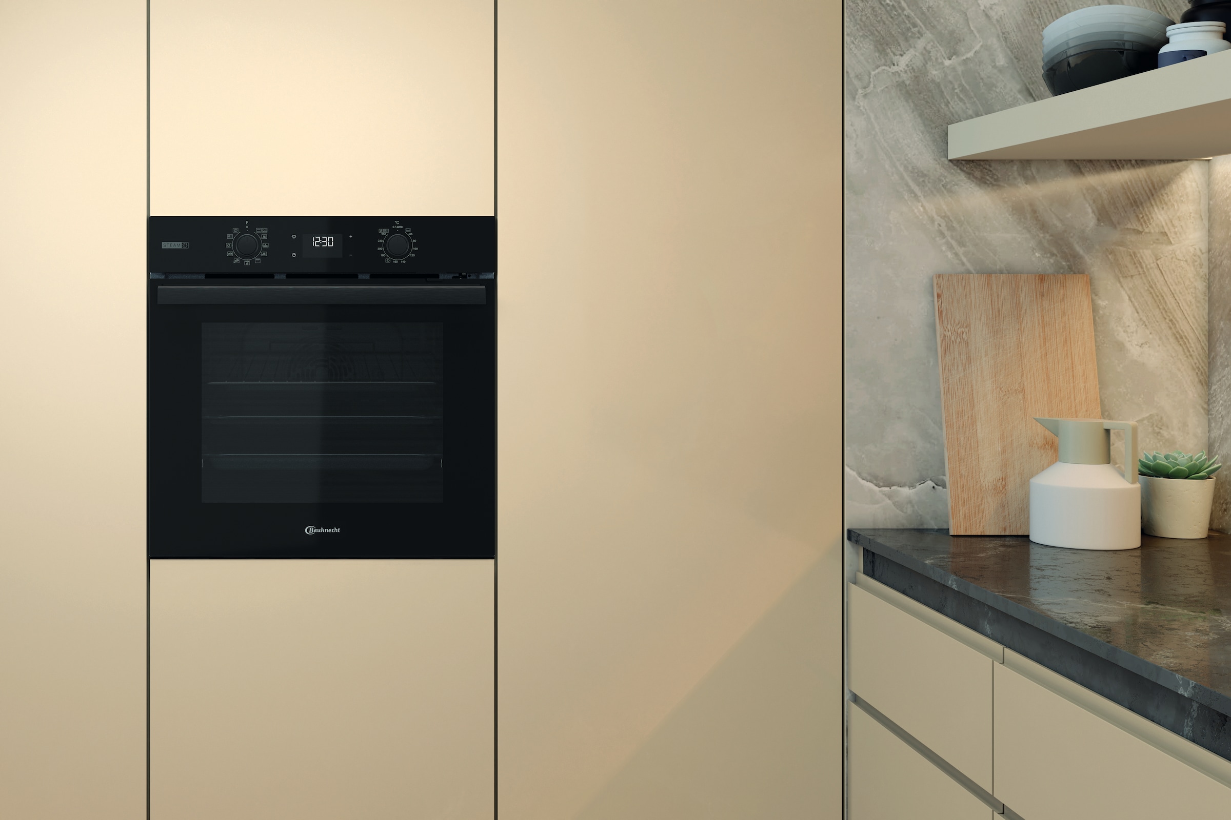 BAUKNECHT Backofen »BBA2S85PU1AK« mit 1-fach-Teleskopauszug mit Pyrolyse-Selbstreinigung AirFry-Funktion – die gesündere Alternative zur Fritteuse