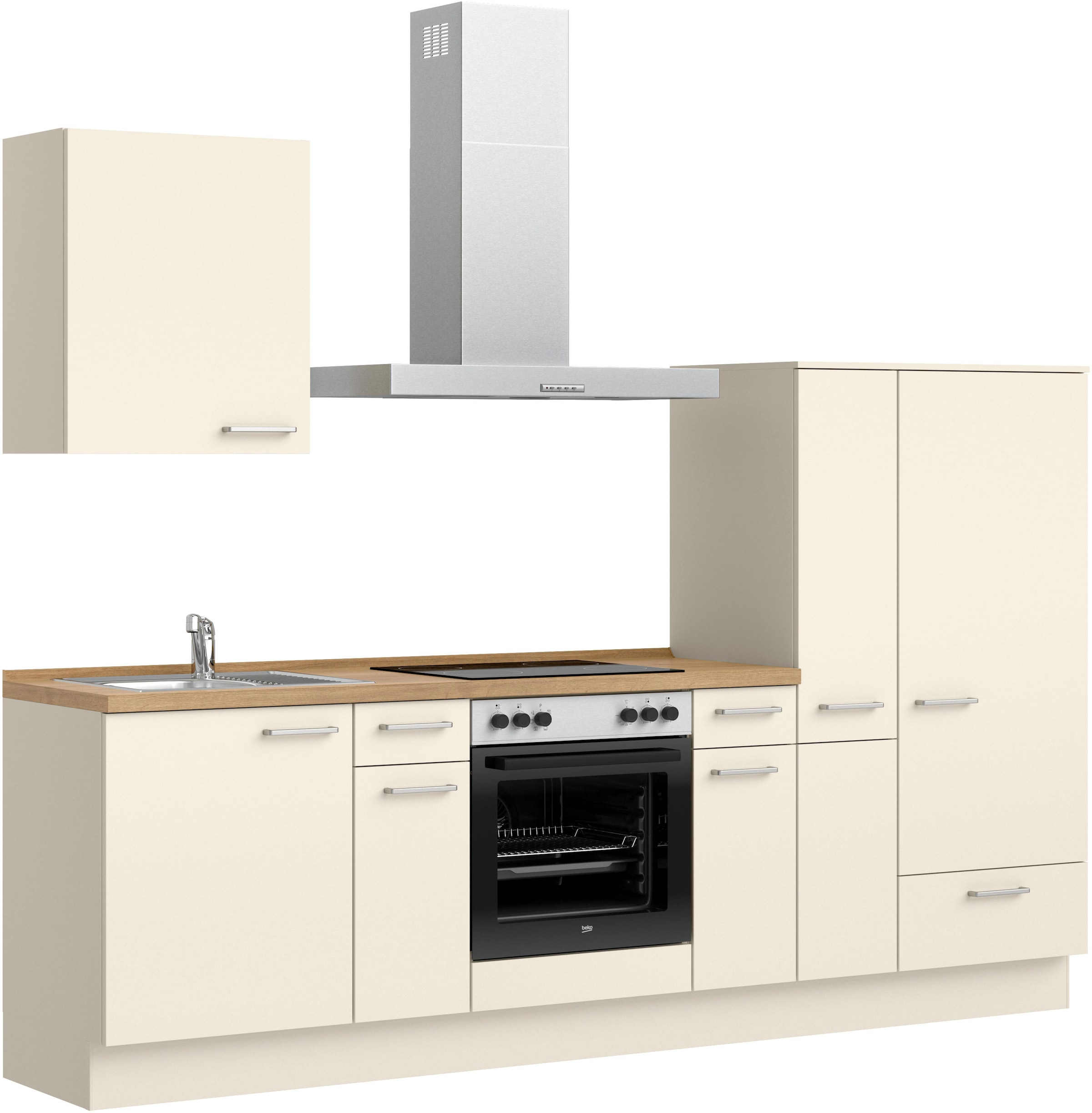 nobilia® Küchenzeile »"Touch I", NEU: individuell anpassbar mit gratis Profi-Beratung« vormontiert, Breite 270 cm, Ausrichtung wählbar, wahlw. mit E-Geräten