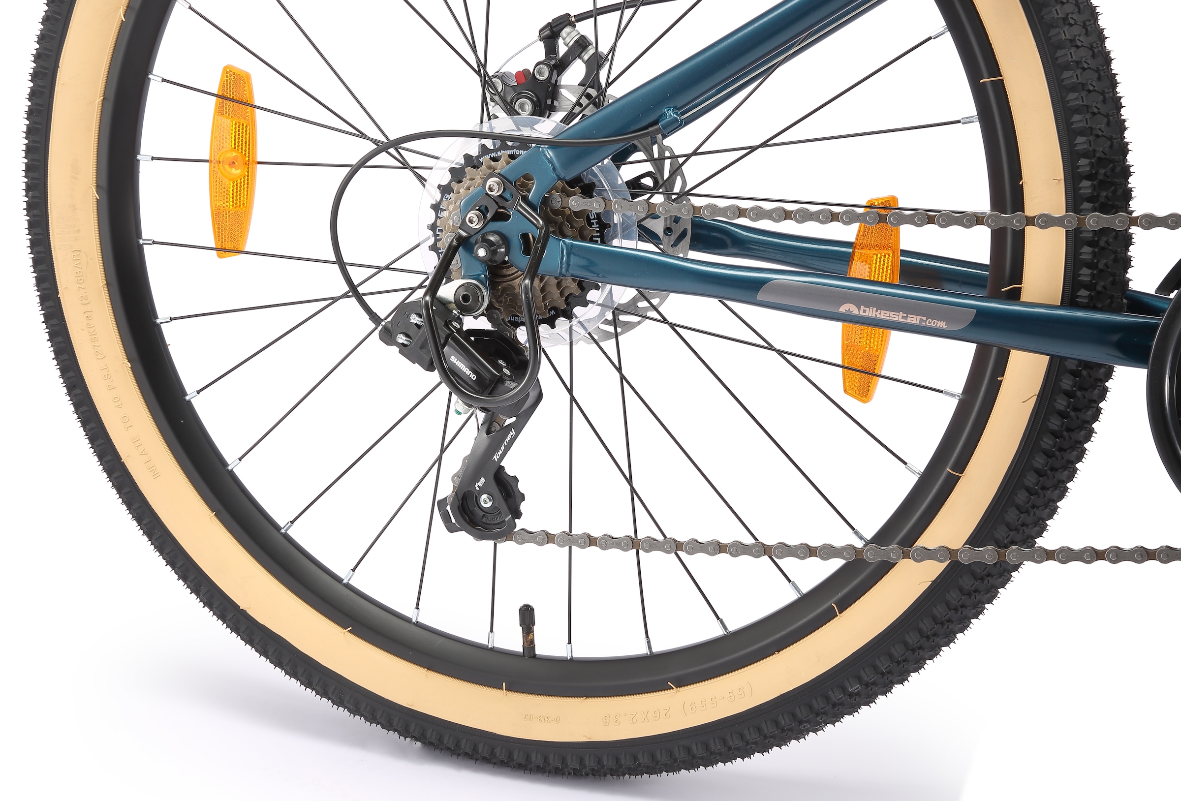 Bikestar Mountainbike 21 Gang Shimano RD-TY300 Schaltwerk Kettenschaltung für Damen und Herren, Kettenschaltung