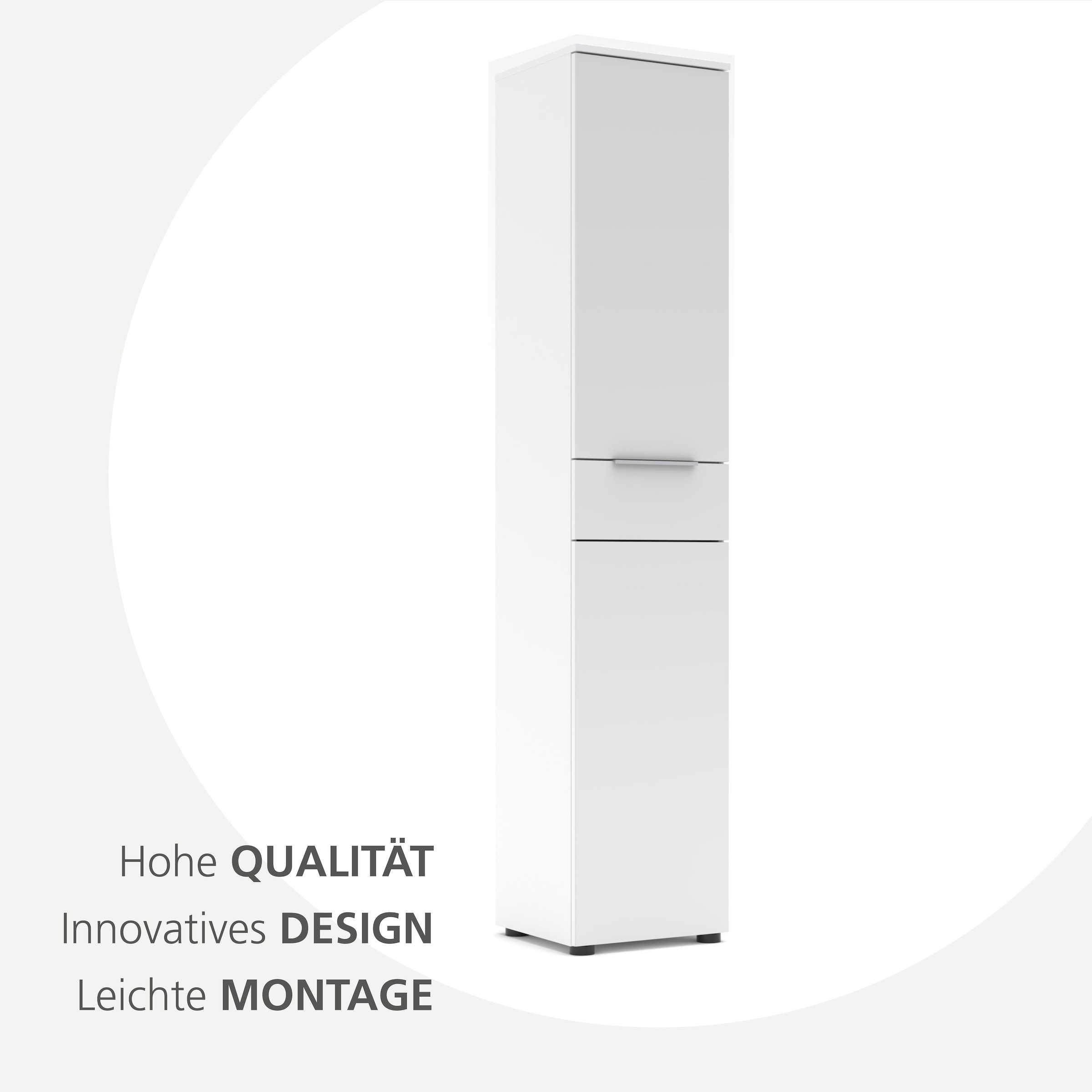 Innostyle Aktenschrank »Büroschrank Santorin, 40/198/38 cm ( B/H/T)« 1 Stk. tlg. 1 Tür links/rechts verwendbar, Softclose, Klarglas, ABS Schutzkante