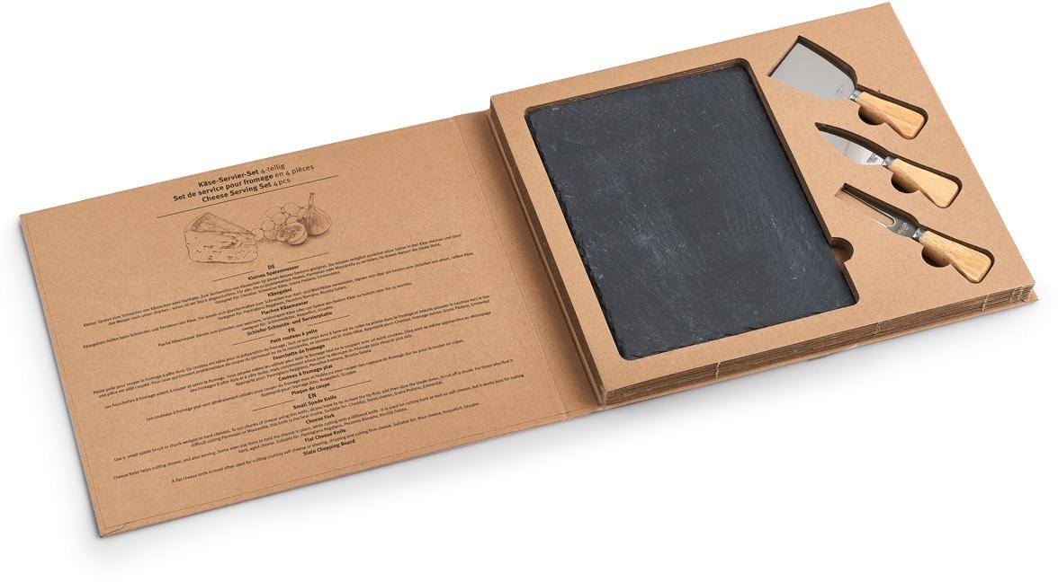 Zeller Present Käsebrett, (Set), vierteilig in Geschenkbox