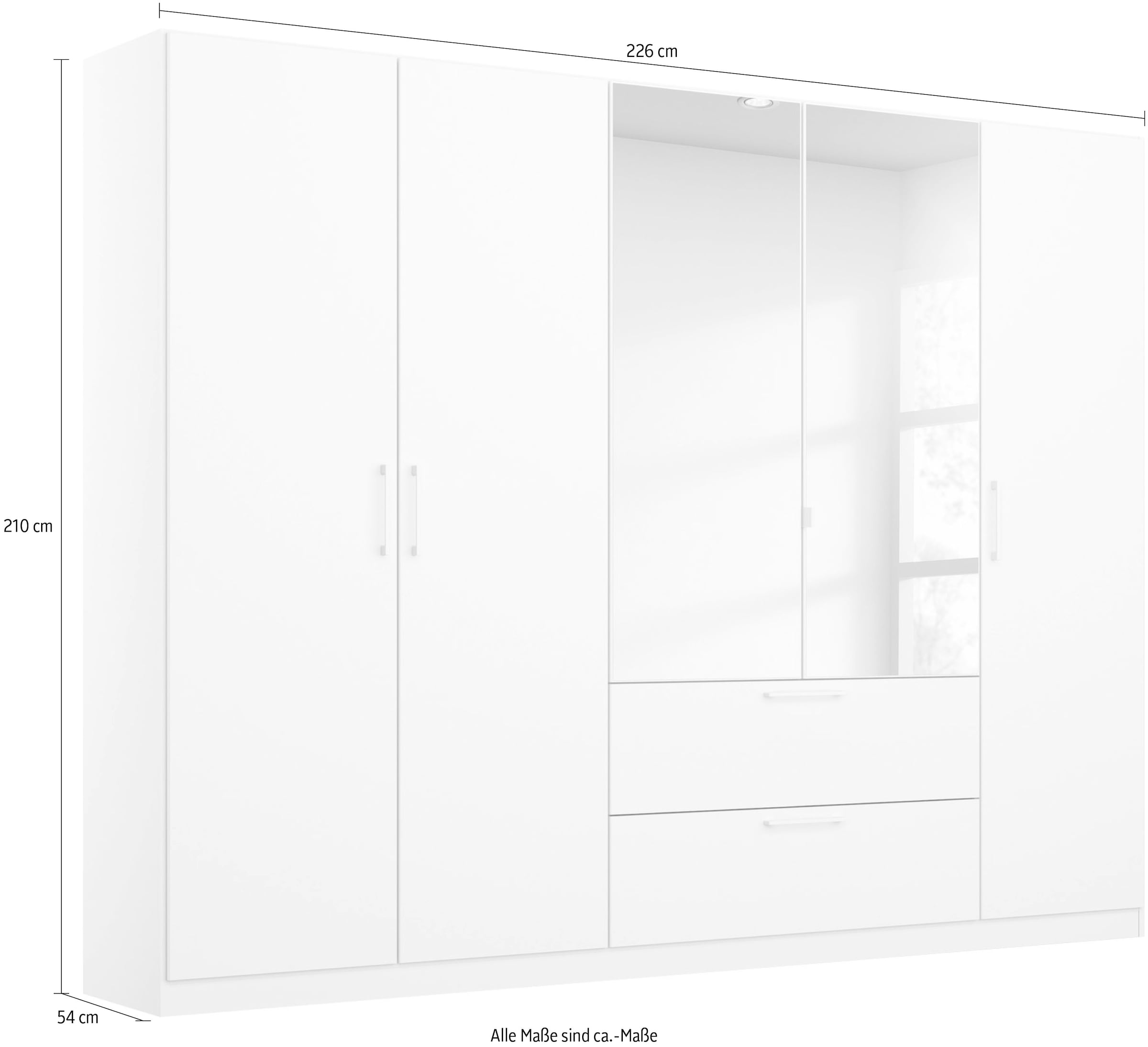 INOSIGN BY RAUCH Drehtürenschrank »Kleiderschrank Schrank Garderobe Wäscheschrank CHALLENGER«, mit Spiegeltüren und geräumigen Schubladen MADE IN GERMANY