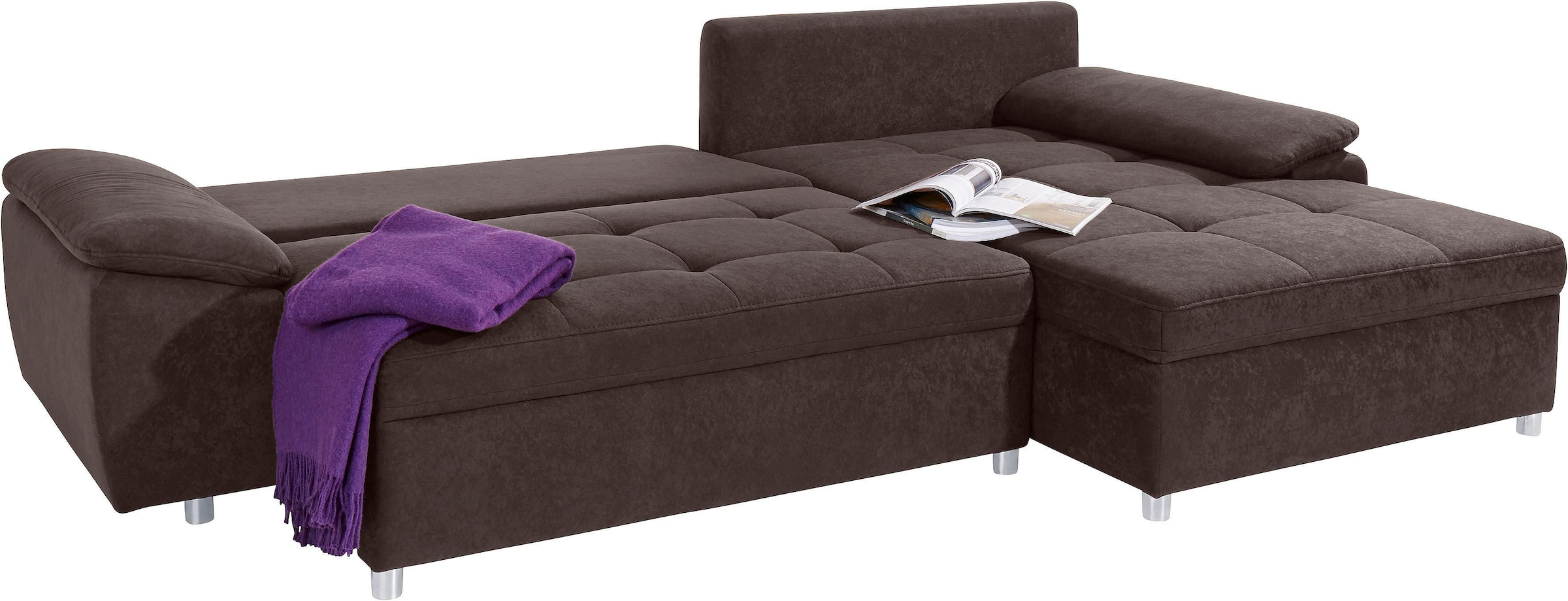 sit&more Ecksofa »Labene L-Form«, wahlweise mit Bettfunktion und Bettkasten, auch als XXL-Variante