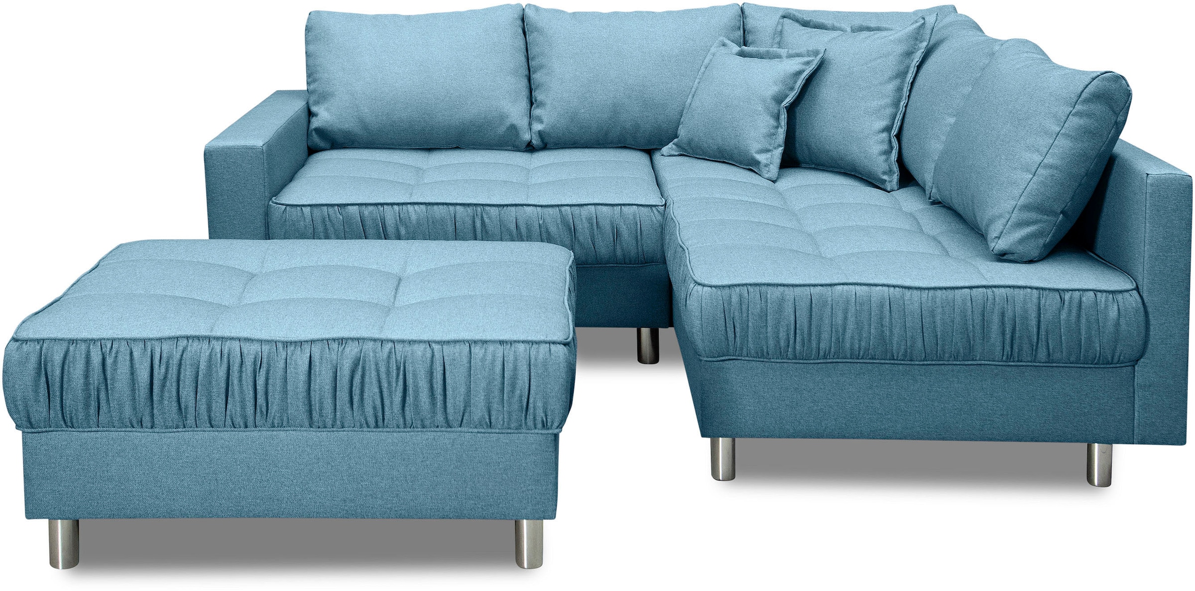 COLLECTION AB Ecksofa »Cannes L-Form«, mit Hocker, inkl. Schlaffunktion