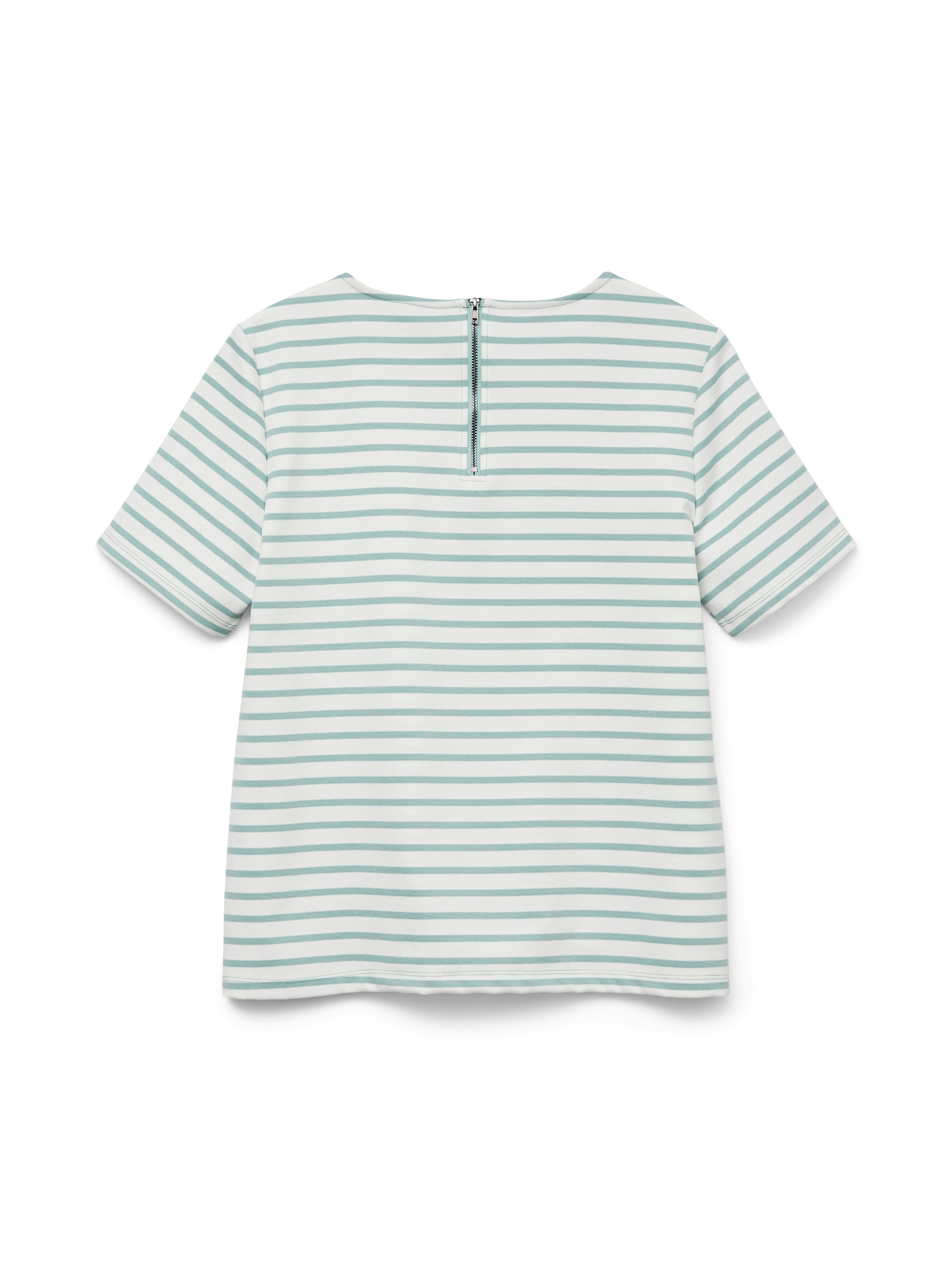 Vero Moda Rundhalsshirt »VMABBY SS ZIP TOP JRS NOOS« mit kurzem Reißverschluss im Rücken