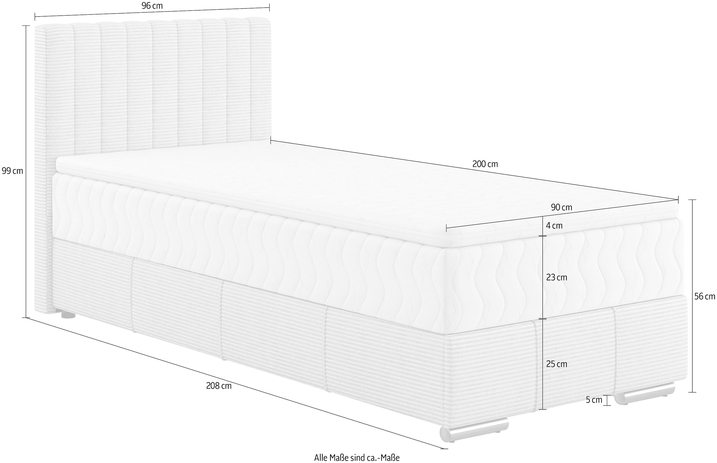 INOSIGN Boxbett Thor mit Bettkasten, inkl. Matratze, Topper und Zierkissen, in verschiedenen Härtegraden verfügbar