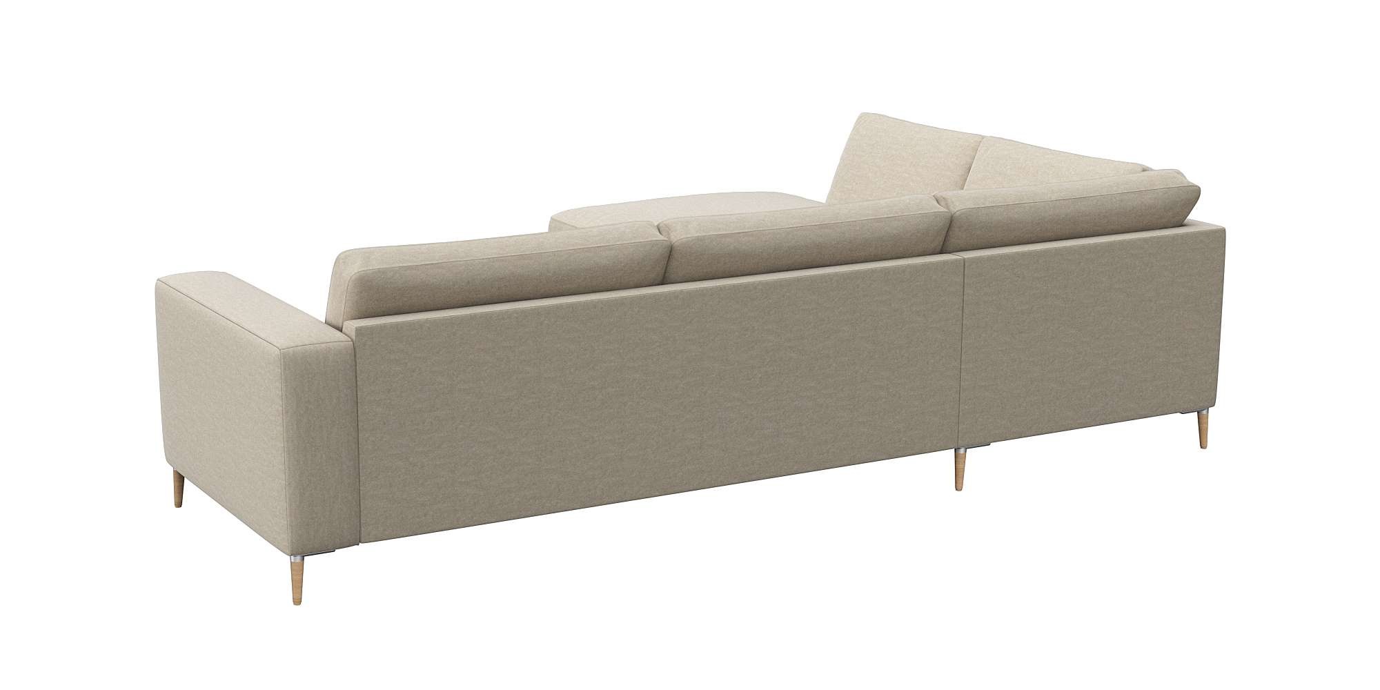 FLEXLUX Ecksofa »Fiore, Sitzaufbau mit hochwertigem Kaltschaum für mehr Sitzkomfort«, breite Armlehnen, L-Form, Füße Alu/Eiche