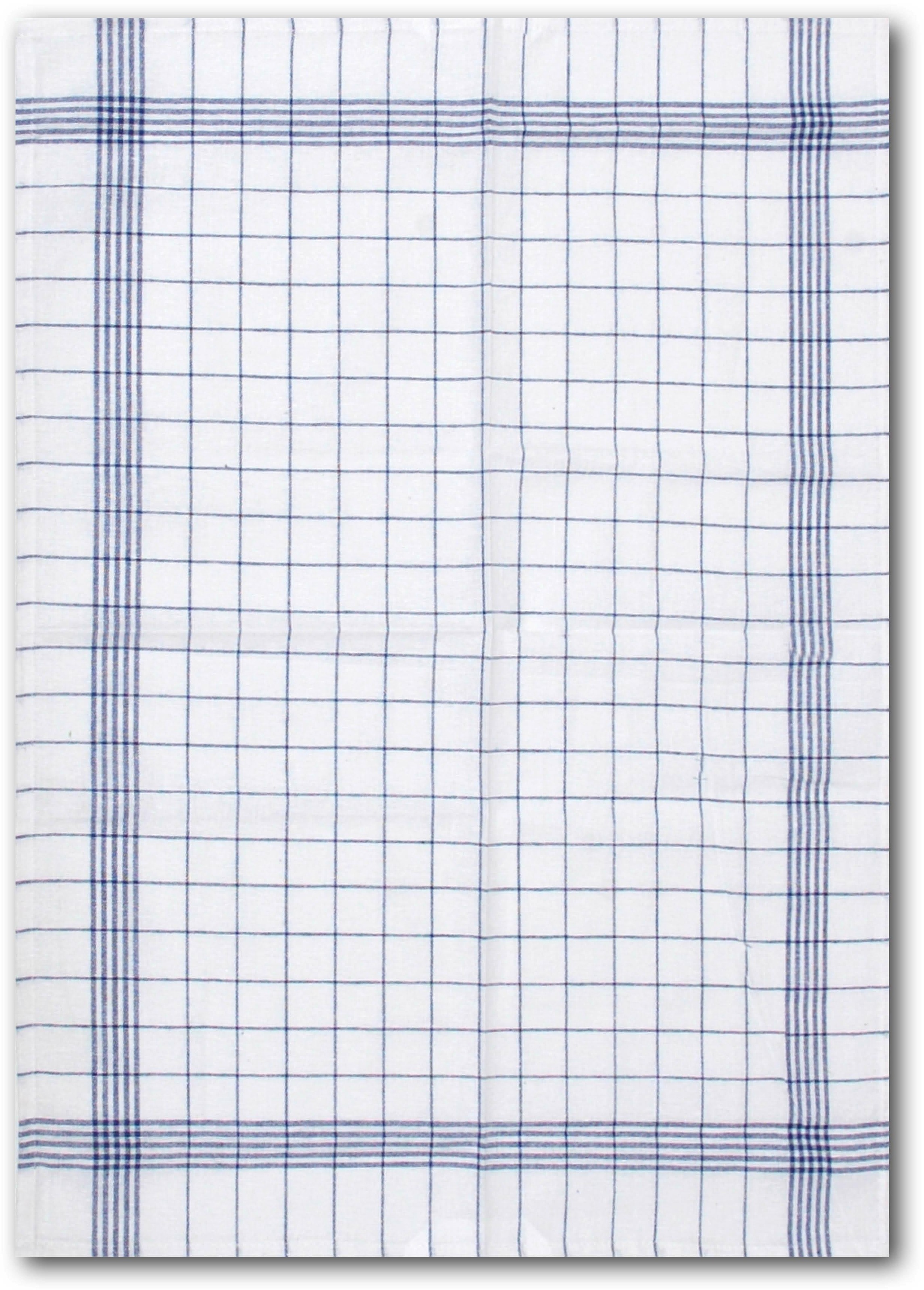 DYCKHOFF Geschirrtuch »KARO / Halbleinen - 60x80 cm« weiß/blau Obermaterial: 55% Baumwolle, 45% Leinen