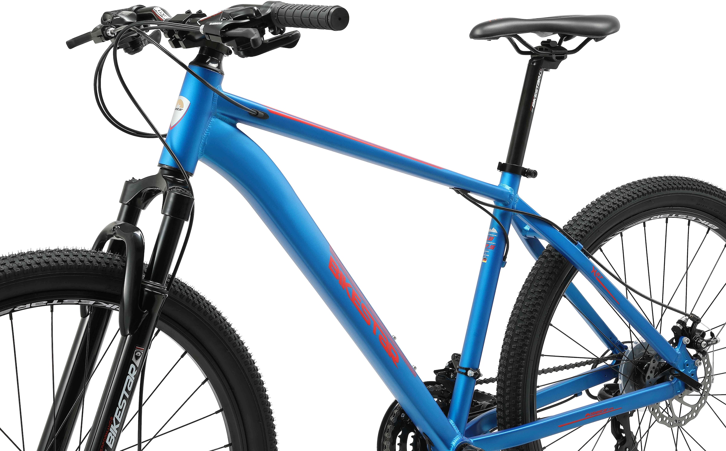 Bikestar Mountainbike, 21 Gang, Shimano, RD-TY300 Schaltwerk, Kettenschaltung, für Damen und Herren, Kettenschaltung