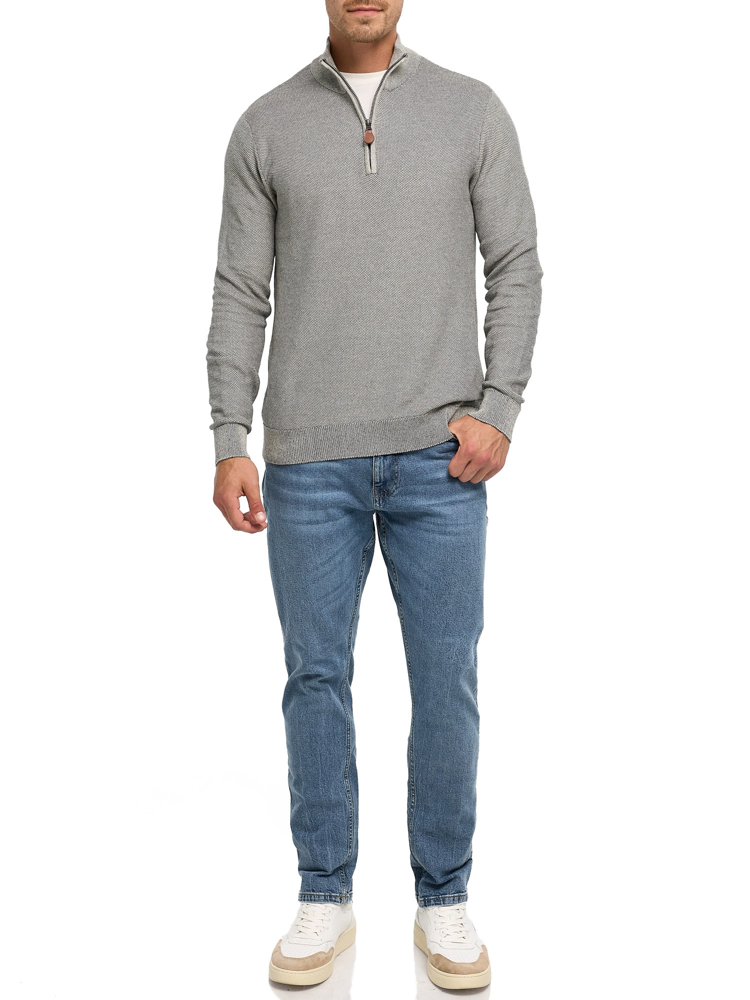 Indicode Troyer »INJexmon ½ Zip« Baumwolle, regular fit