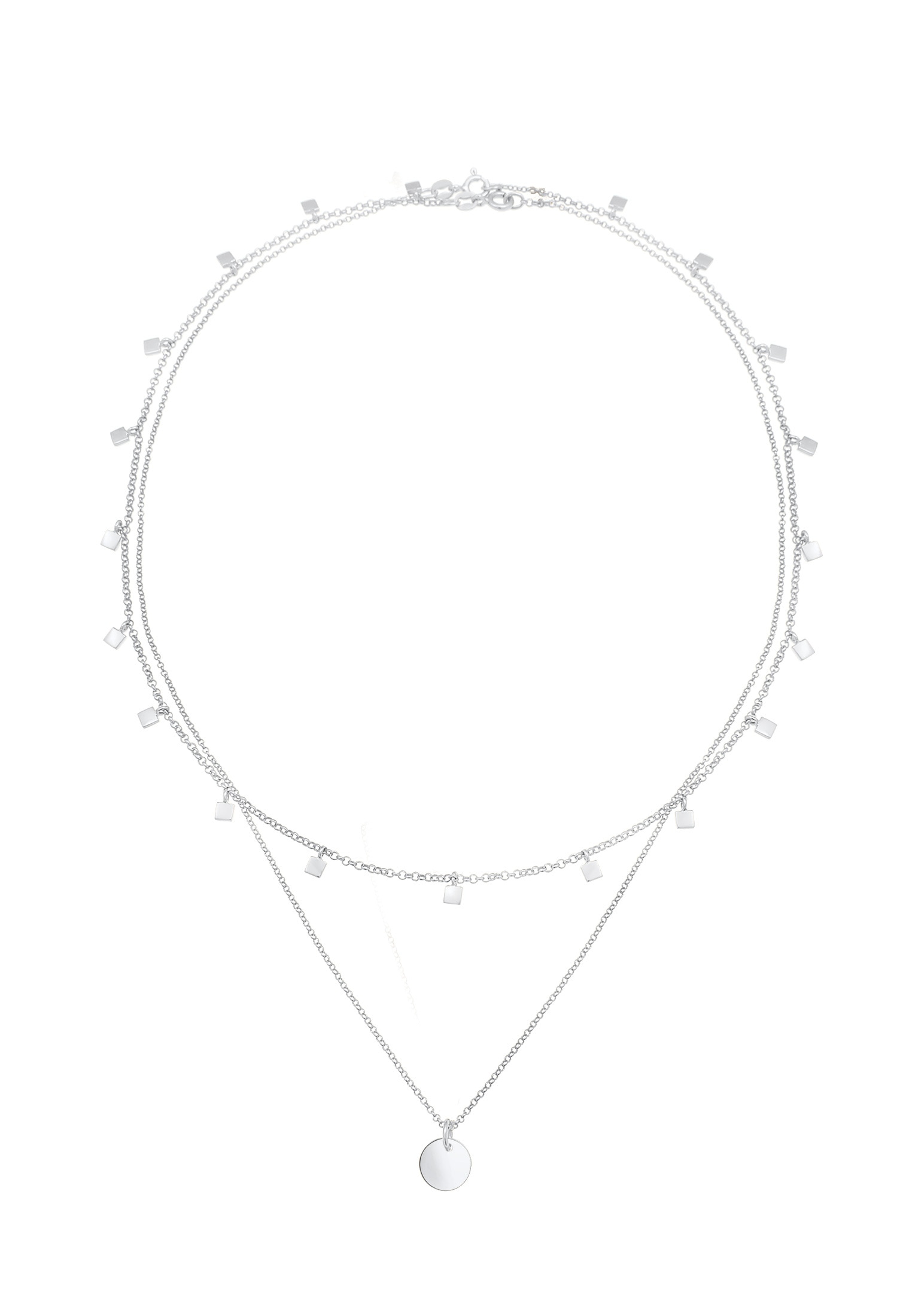 Elli Ketten-Set »Set Erbskette Plättchen Quadrat (2 tlg) 925 Silber«