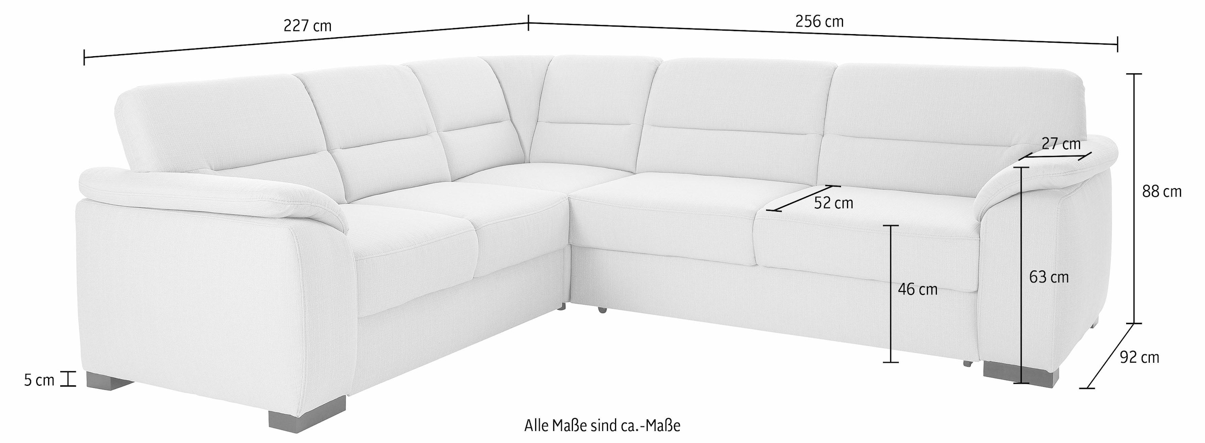 sit&more Ecksofa »Montego L-Form«, wahlweise mit Bettfunktion und Schubkasten