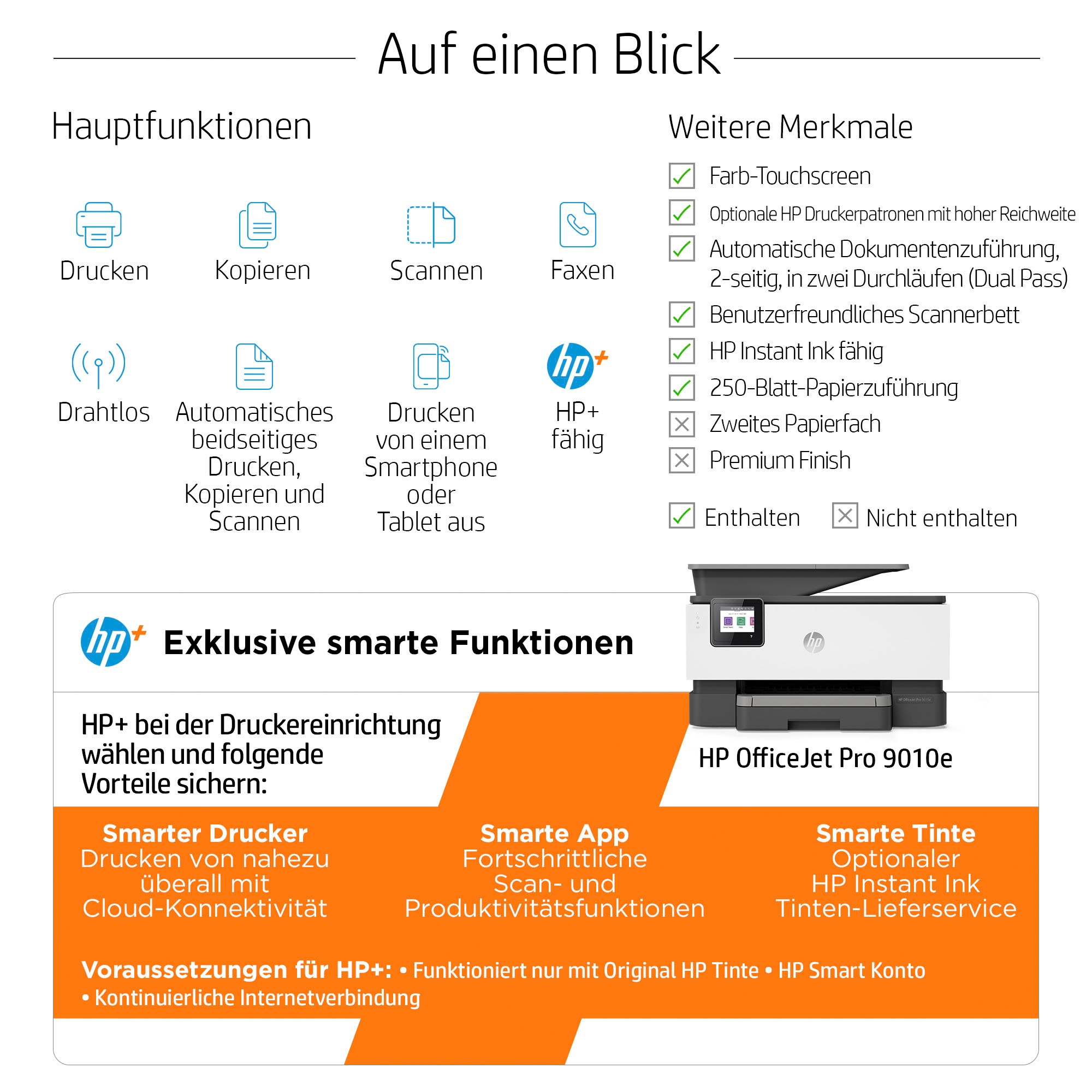 HP Multifunktionsdrucker »OfficeJet Pro 9010e«, 6 Monate gratis Drucken mit HP Instant Ink inklusive