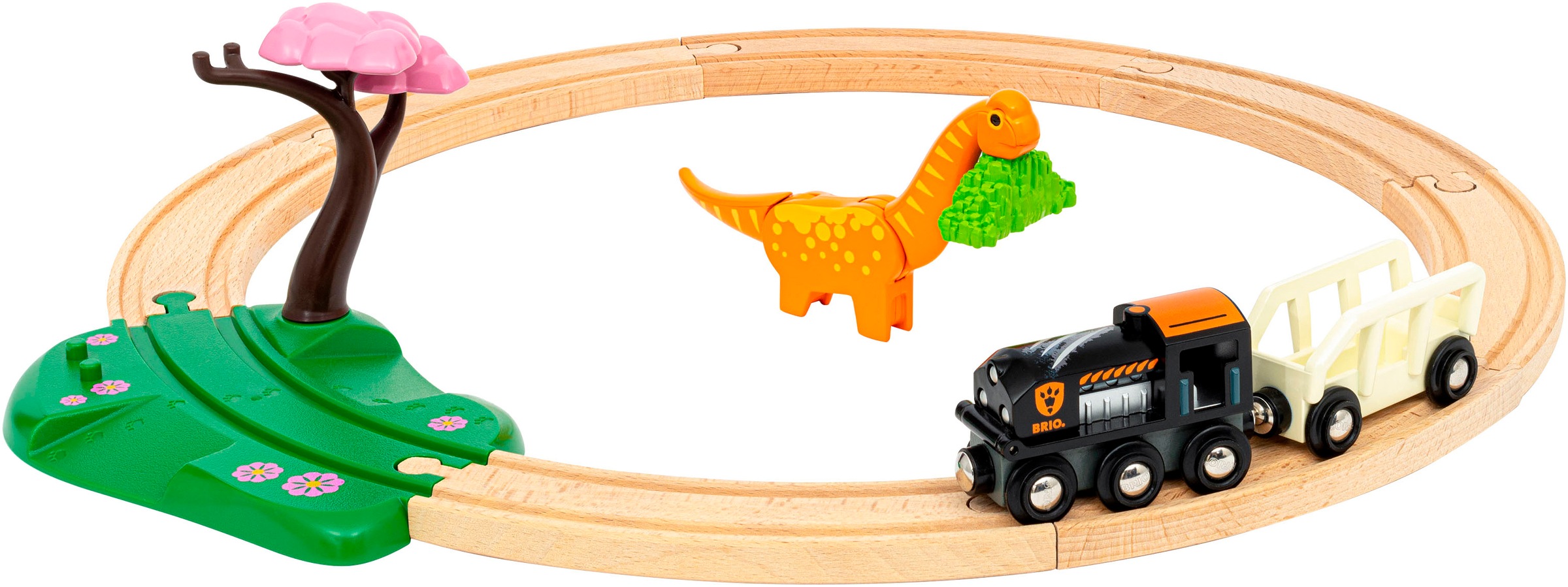 BRIO® Spielzeug-Eisenbahn »BRIO® WORLD, Dinosaurier Bahn Set«, (Set, 12 tlg.), FSC® - schützt Wald - weltweit