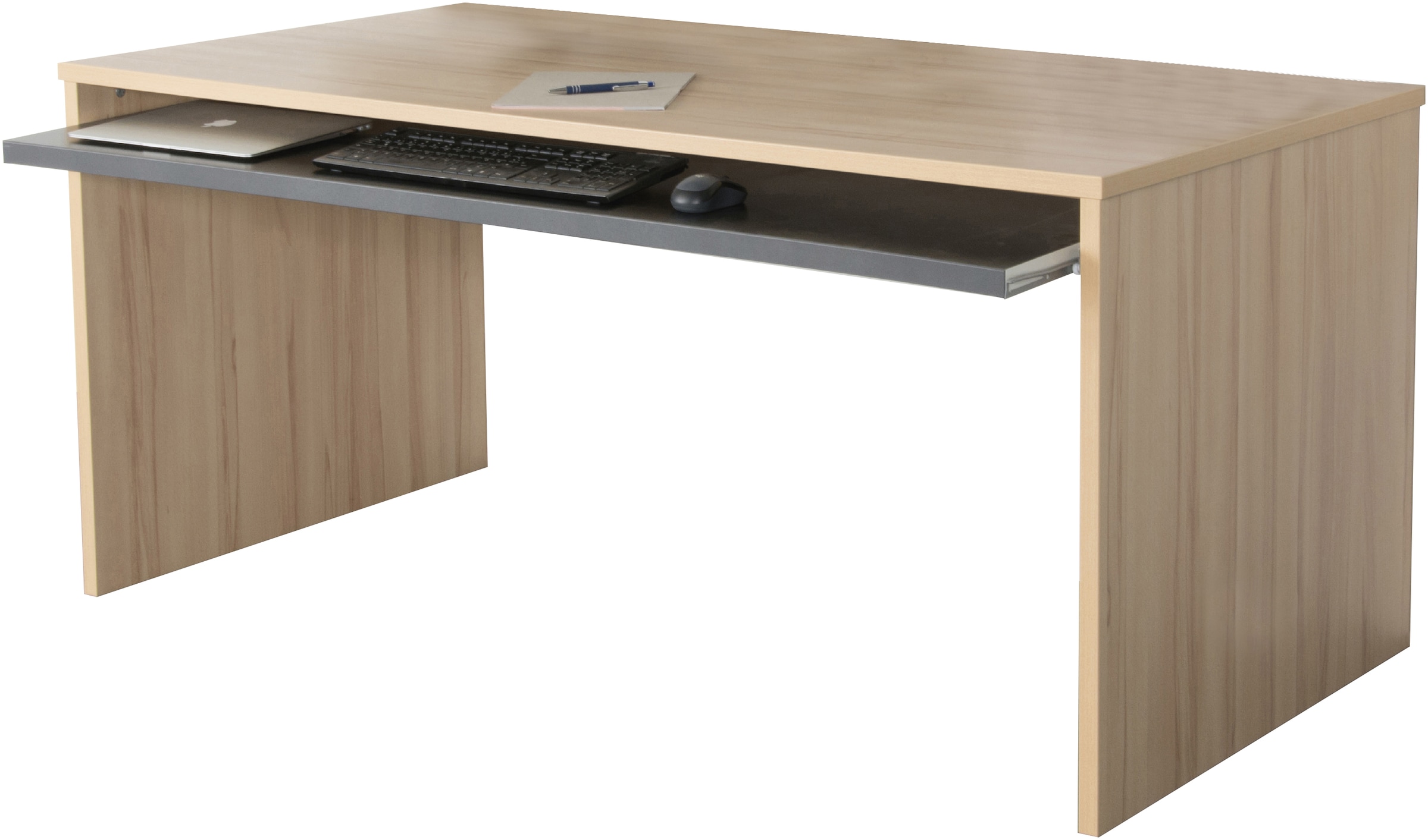 VOGL Möbelfabrik Schreibtisch »Barrie«, 2-farbiger Tablarauszug, Breite 137 cm, Made in Germany