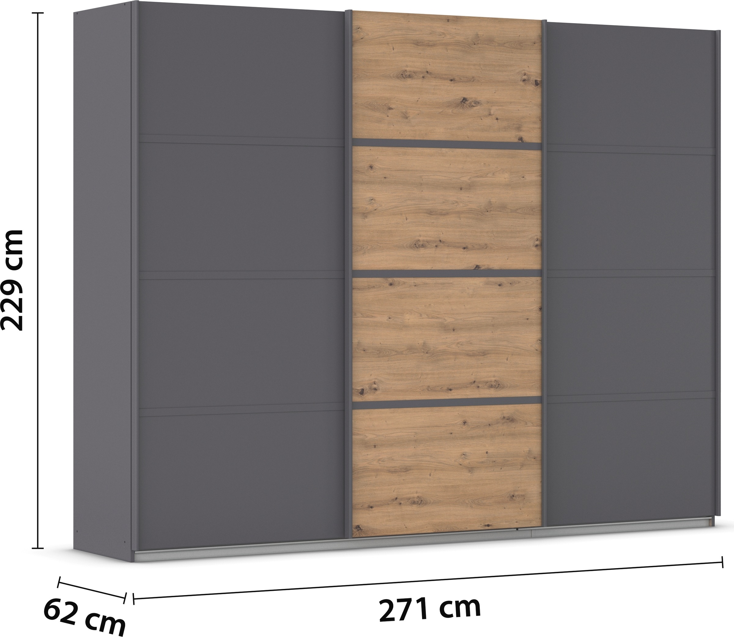 rauch Kleiderschrank »Schwebetürenschrank Garderobe Schrank TOP ANGEBOT Avola«, (in 3 verschiedenen Ausstattungen BASIC/CLASSIC/PREMIUM), mit eleganten Zierleisten in Chrom, Schwarz oder Weiß MADE IN GERMANY