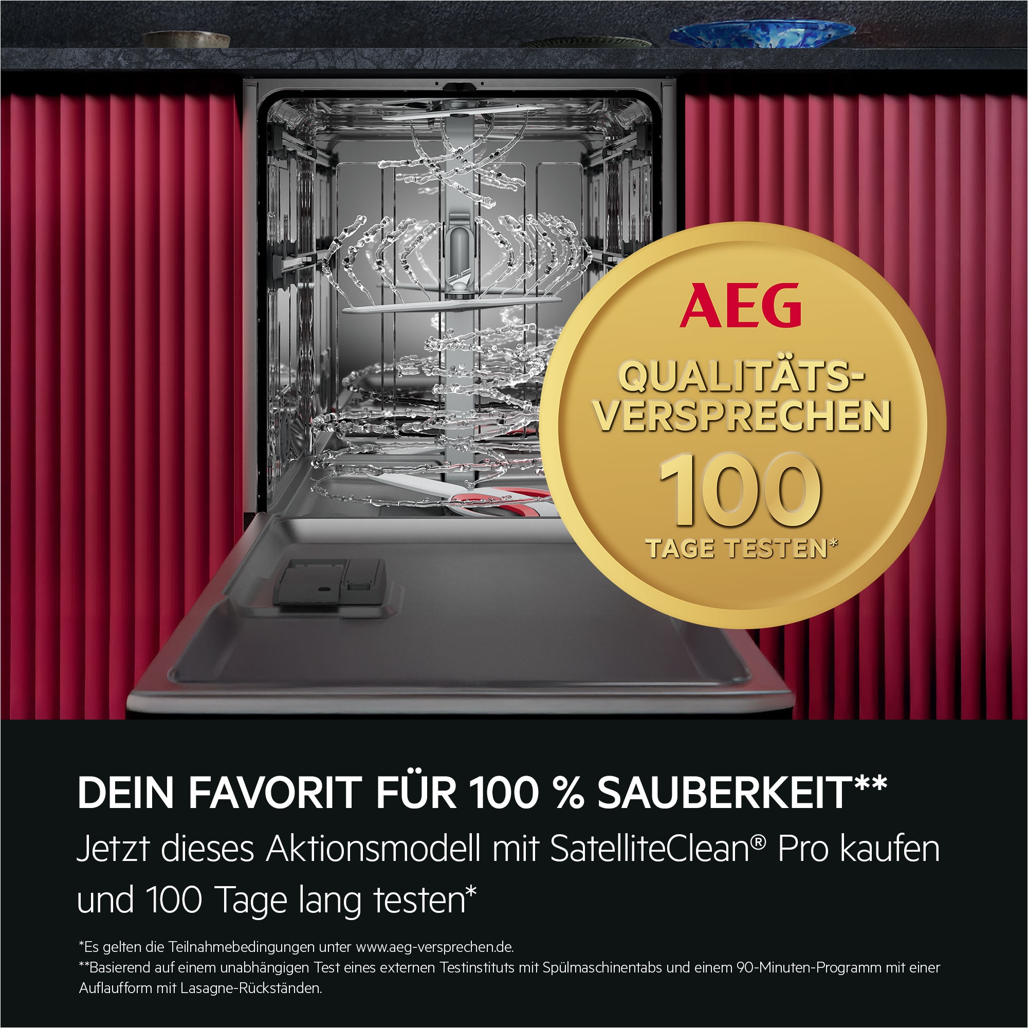 AEG vollintegrierbarer Geschirrspüler »GI9200X2TC« 8,4 l 14 tlg. Maßgedecke Leise Spülmaschine 38 dB kraftvoll gegen Eingebranntes EEK A-10 %
