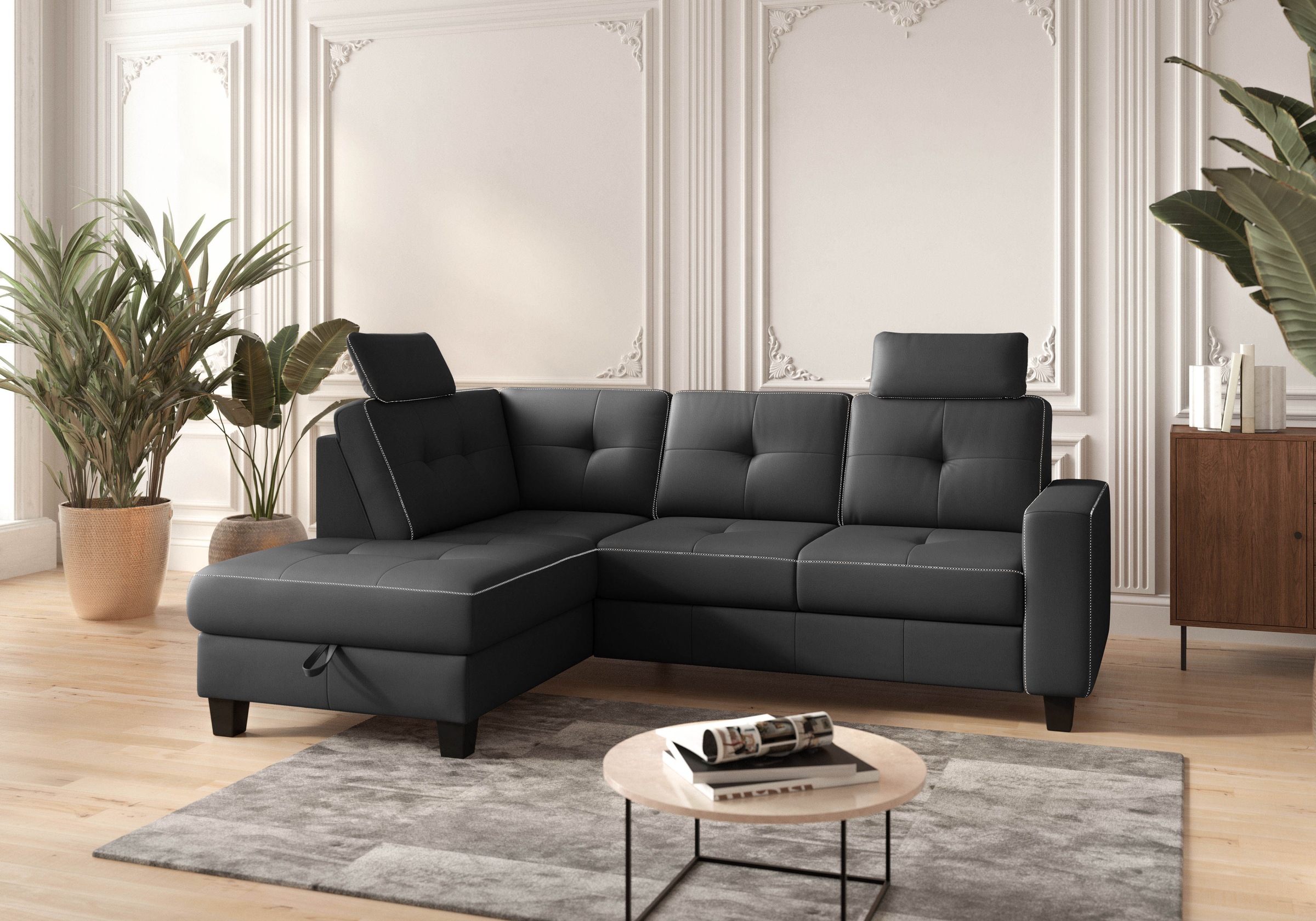 Places of Style Ecksofa »Varese«, wahlweise mit Bettfunktion und Bettkasten günstig online kaufen