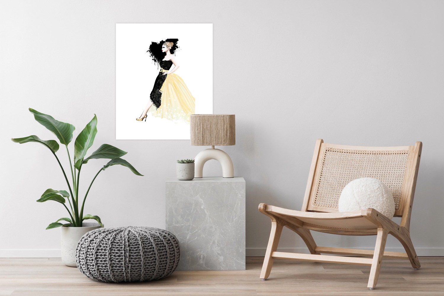 Lüttenhütt Poster »Frau mit Kleid«, Bilder von Frauen-Fashion-Frau-Herz-Herzbilder-Magazincover-Mode-Modebilder, (1 St.), HD Premium Druck
