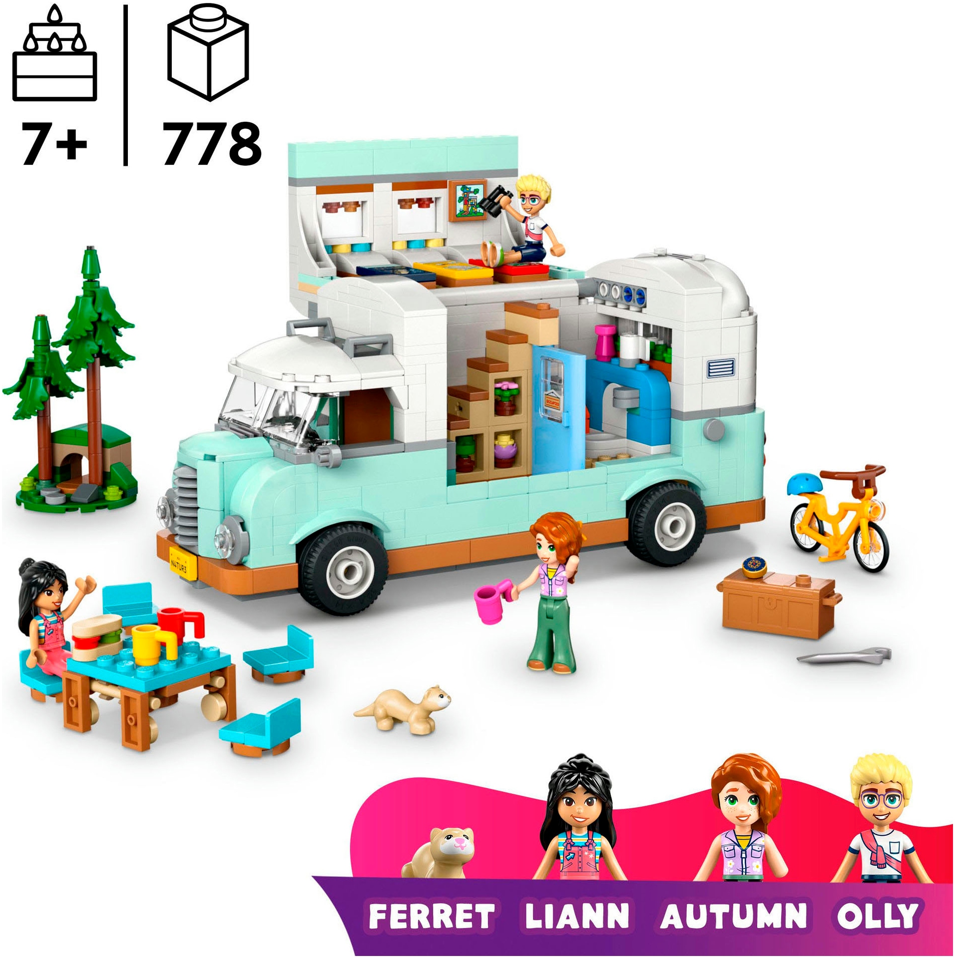 LEGO® Konstruktionsspielsteine »Wohnmobil (42663), LEGO Friends«, (778 St.), Made in Europe