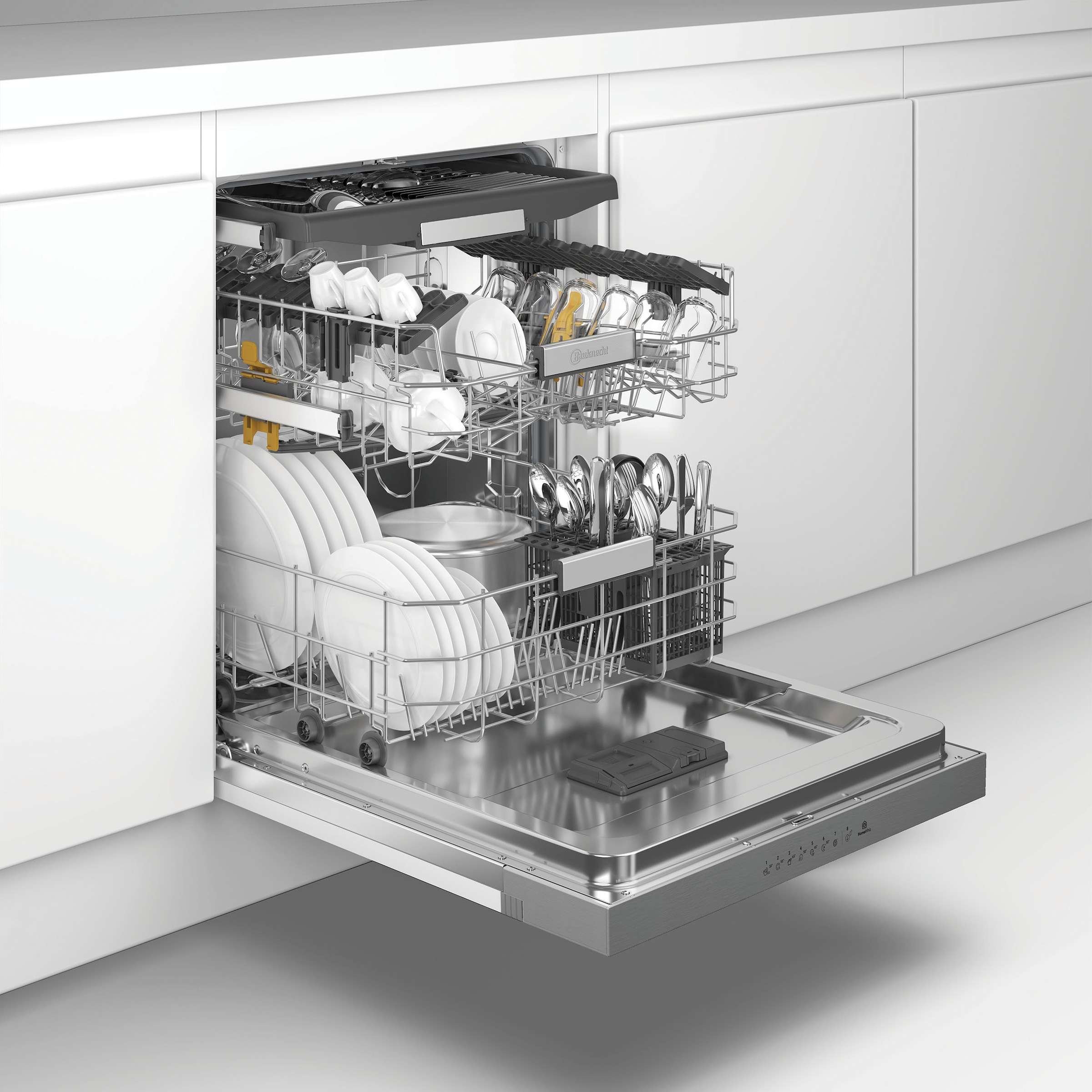 BAUKNECHT teilintegrierbarer Geschirrspüler »OBBC Ecosilent2 8650« 8,9 l 14 tlg. Maßgedecke ActiveDry – automatische Türöffnung, 2+2 Herstellergarantie