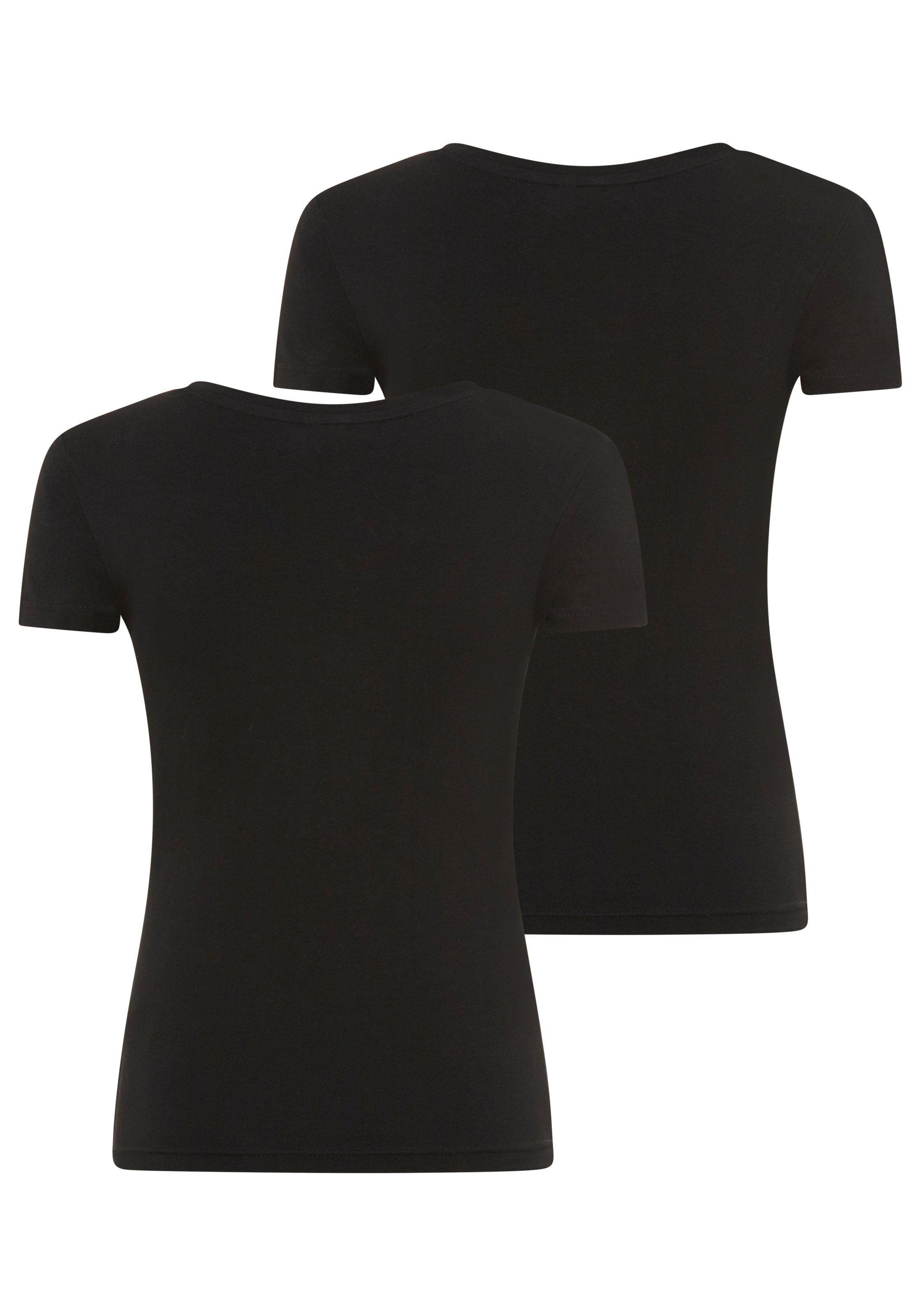 YSABEL MORA Kurzarmshirt 2er Pack,  mit Rundhals, elastisch, Baumwollmix, weich, Basic