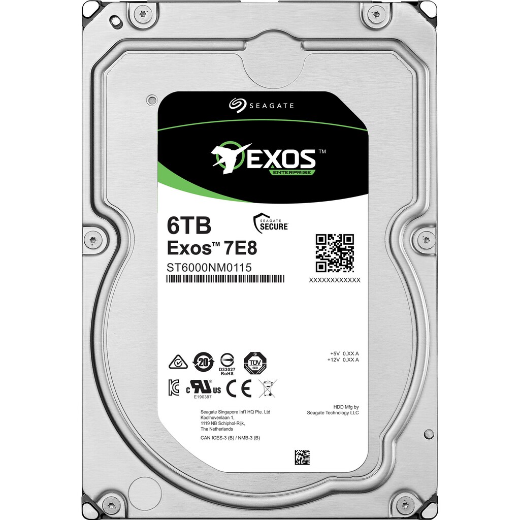 Seagate HDD-Server-Festplatte »Exos 7E8 6TB SATA 512e/4Kn«, Anschluss SATA