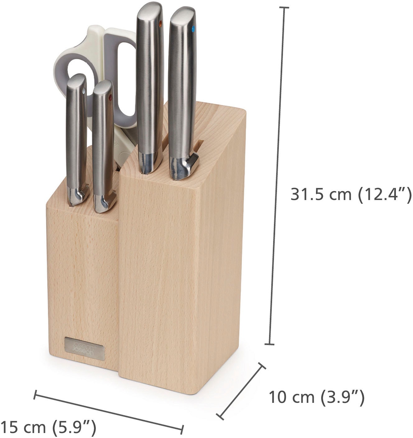 Joseph Joseph Messer-Set »Elevate Fusion 5pc Knife & Scissor Block«, (5 tlg.), rutschfest, japanischer Edelstahl