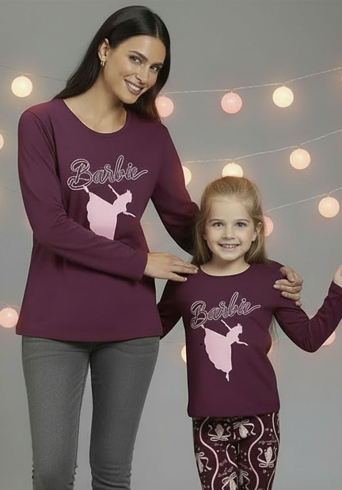 Laura Scott Langarmshirt »BARBIE Glitzerdruck Shirt, Mama&Me Style, Mattel« BARBIE Nussknacker Style, Mini-Me