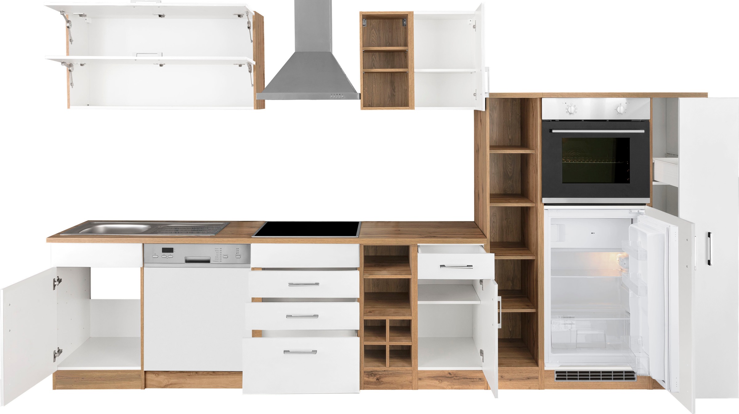 KOCHSTATION Küchenzeile »KS-Colmar«, mit E-Geräten, Breite 360 cm