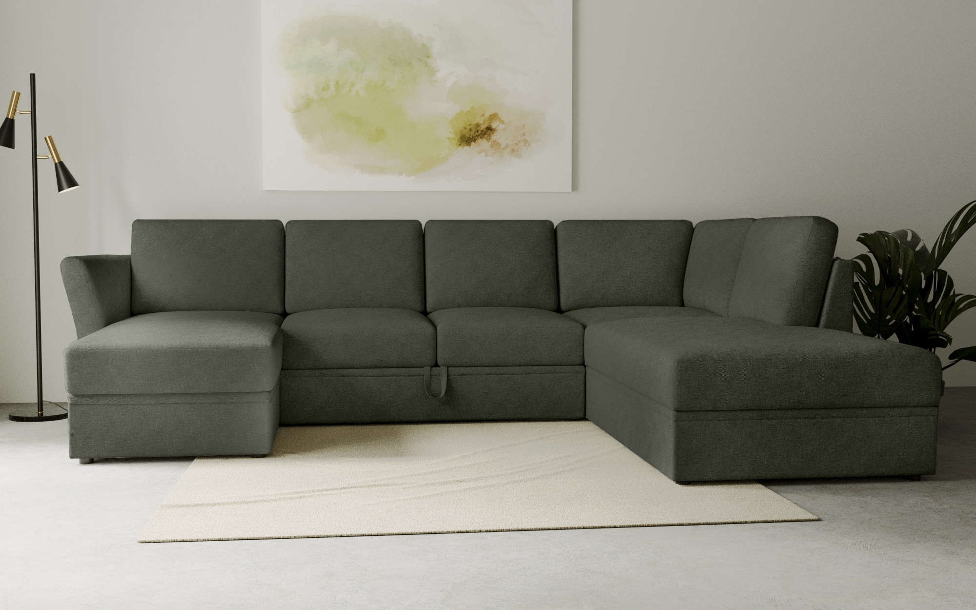 Home affaire Wohnlandschaft »Lavars Schlafsofa« mit Bettfunktion und Staura günstig online kaufen