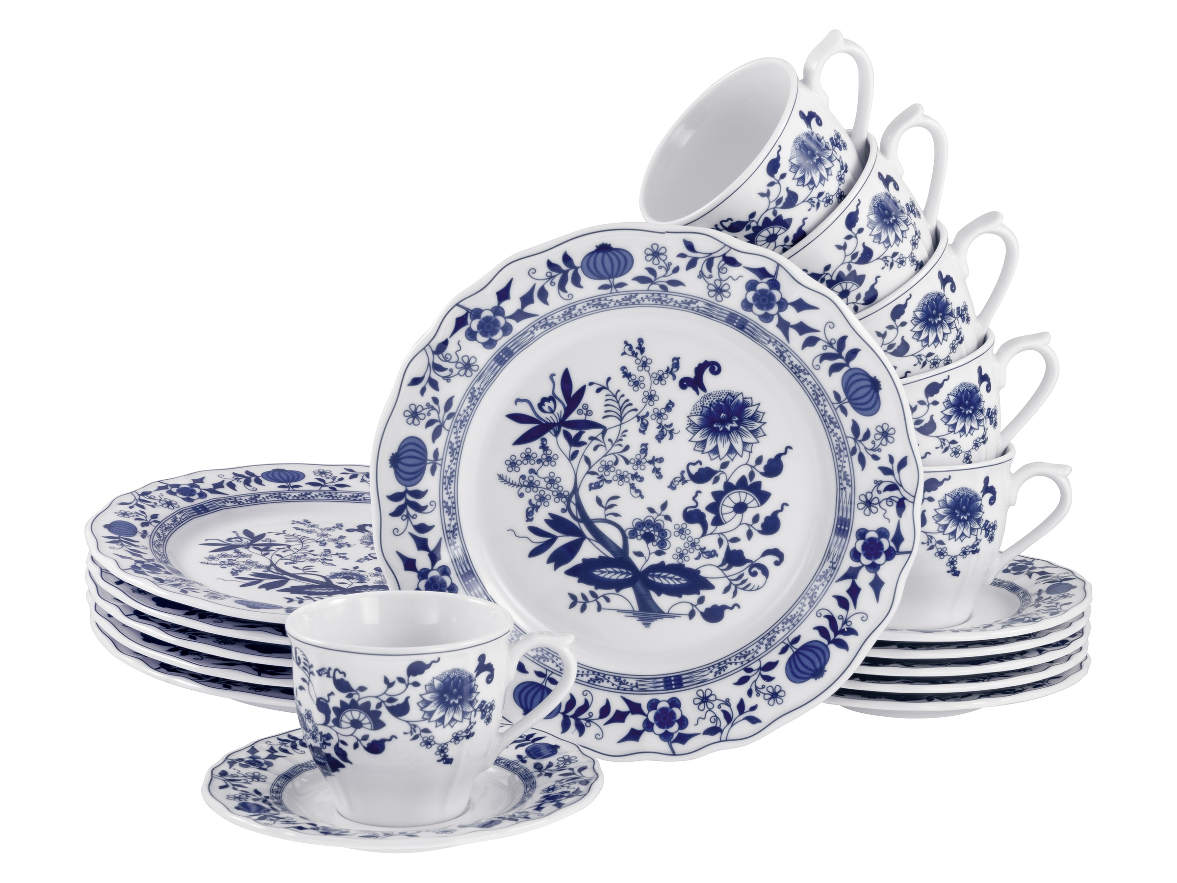 CreaTable Kaffeeservice »Flora Zwiebelmuster, Kaffee-Service 18 tlg«, (Set, günstig online kaufen